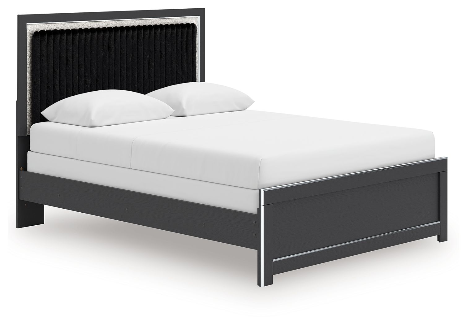 Zuraleus - Queen Upholstered Panel Bed - Black