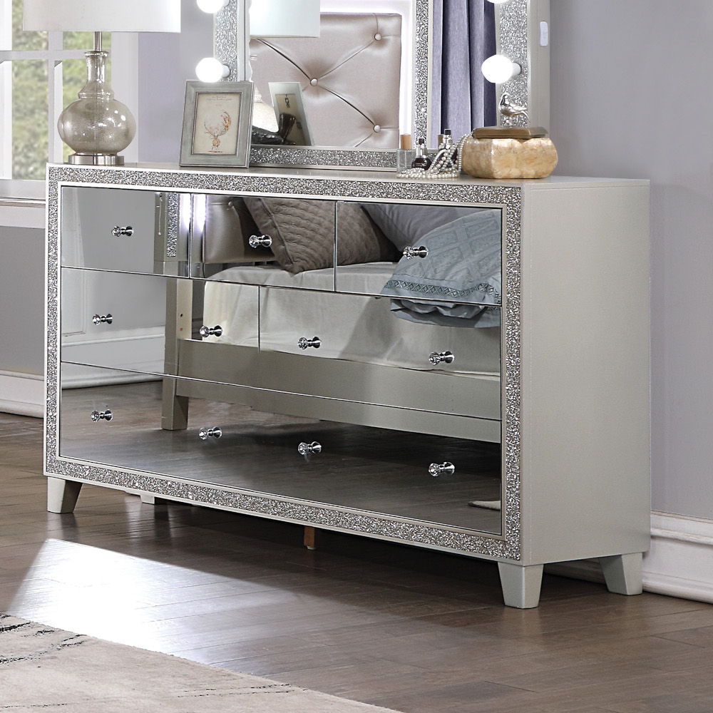 Sliverfluff - Dresser - Mirrored & Champagne, silver