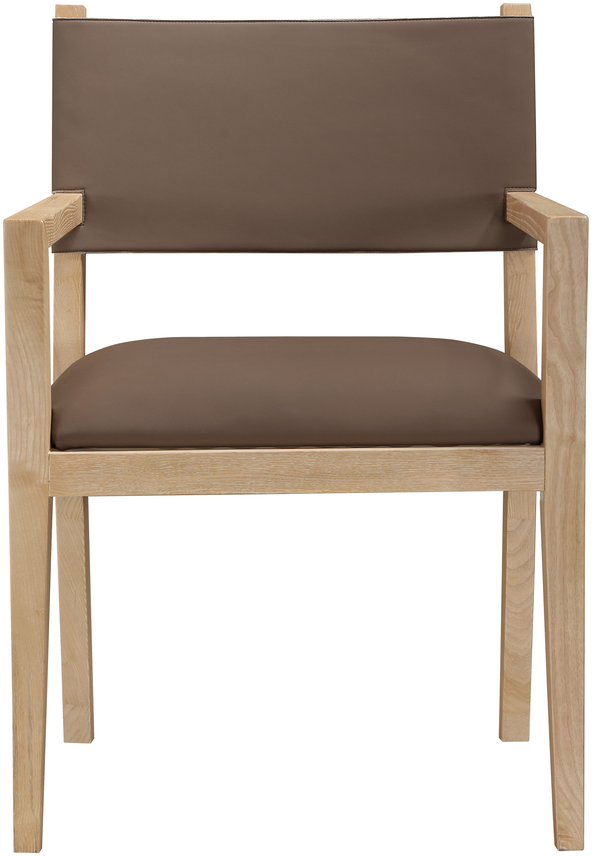 Avon - Vegan Leather Dining Arm Chair - Brown