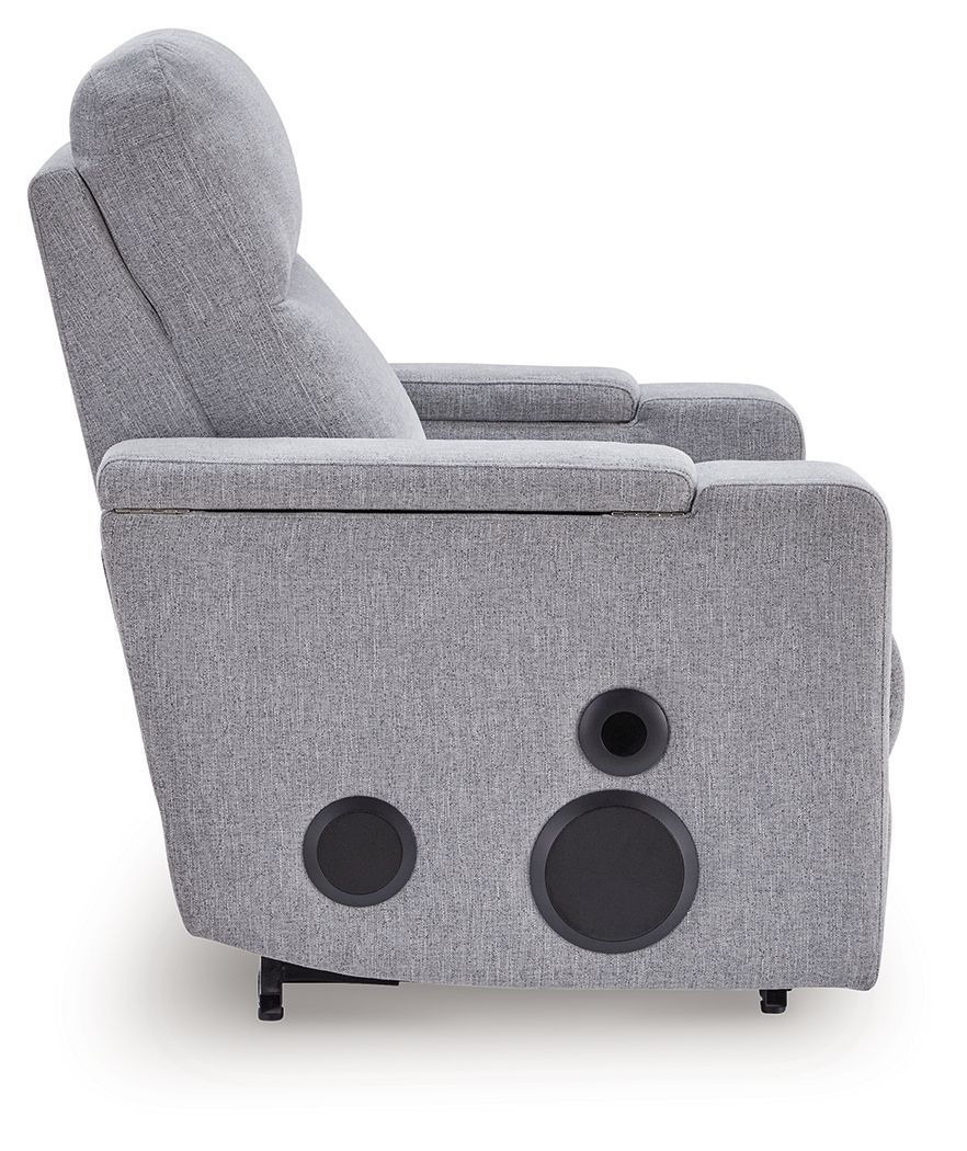Ashley Furniture Pineland - Glider Power Recliner With Audio System - Pewter - Image 6