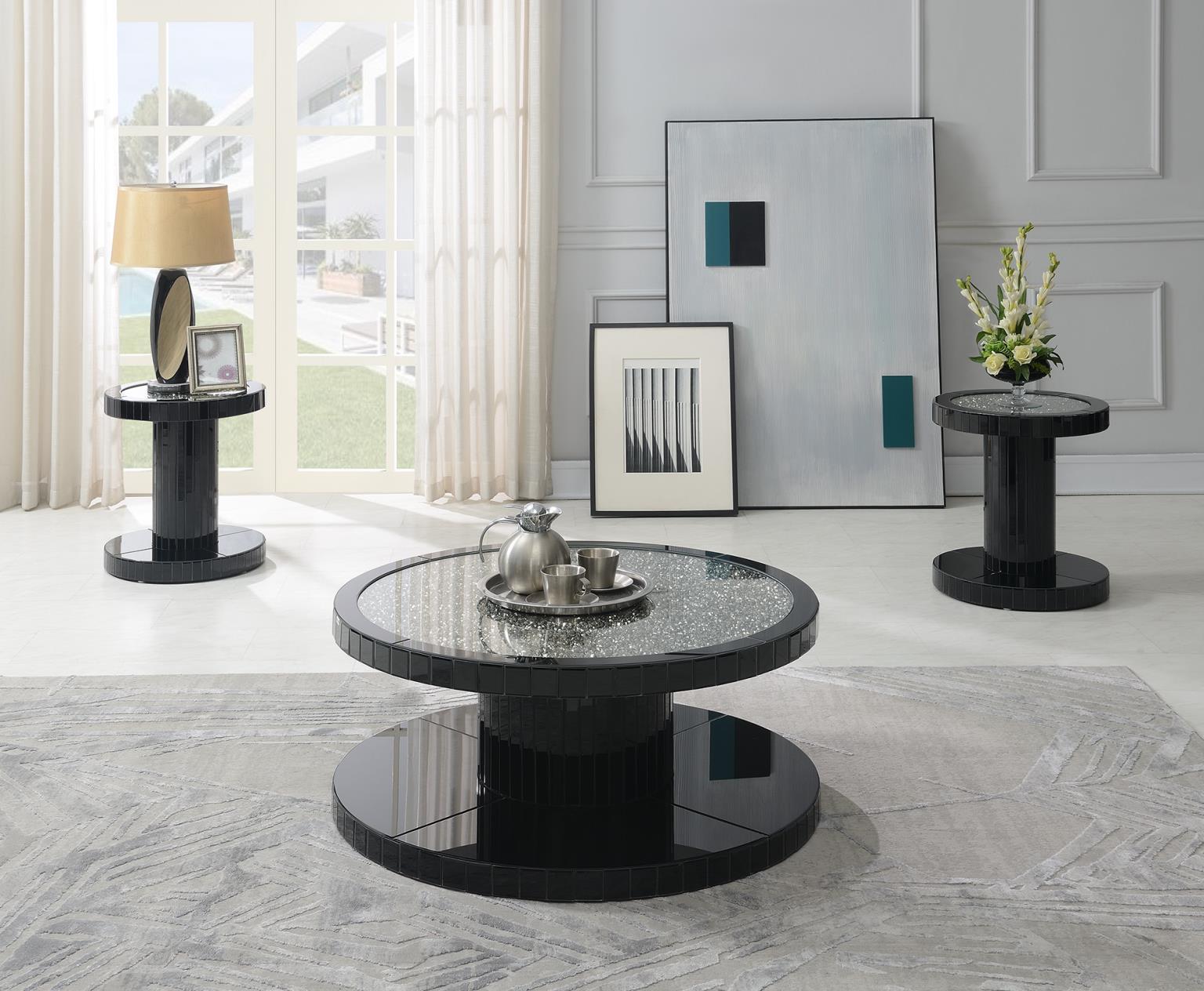G-135 - Glamour End Table - Black
