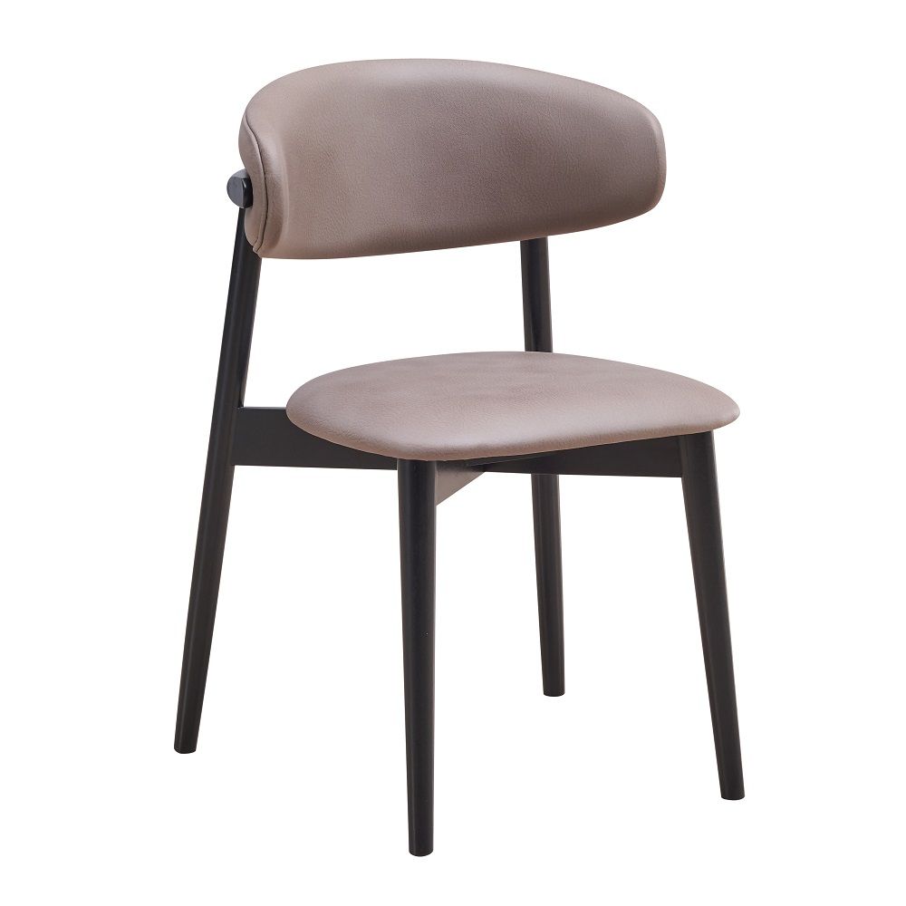 Lanae - Side Chair (Set of 2) - Coffee Polish Microfiber & Black, black, view 2