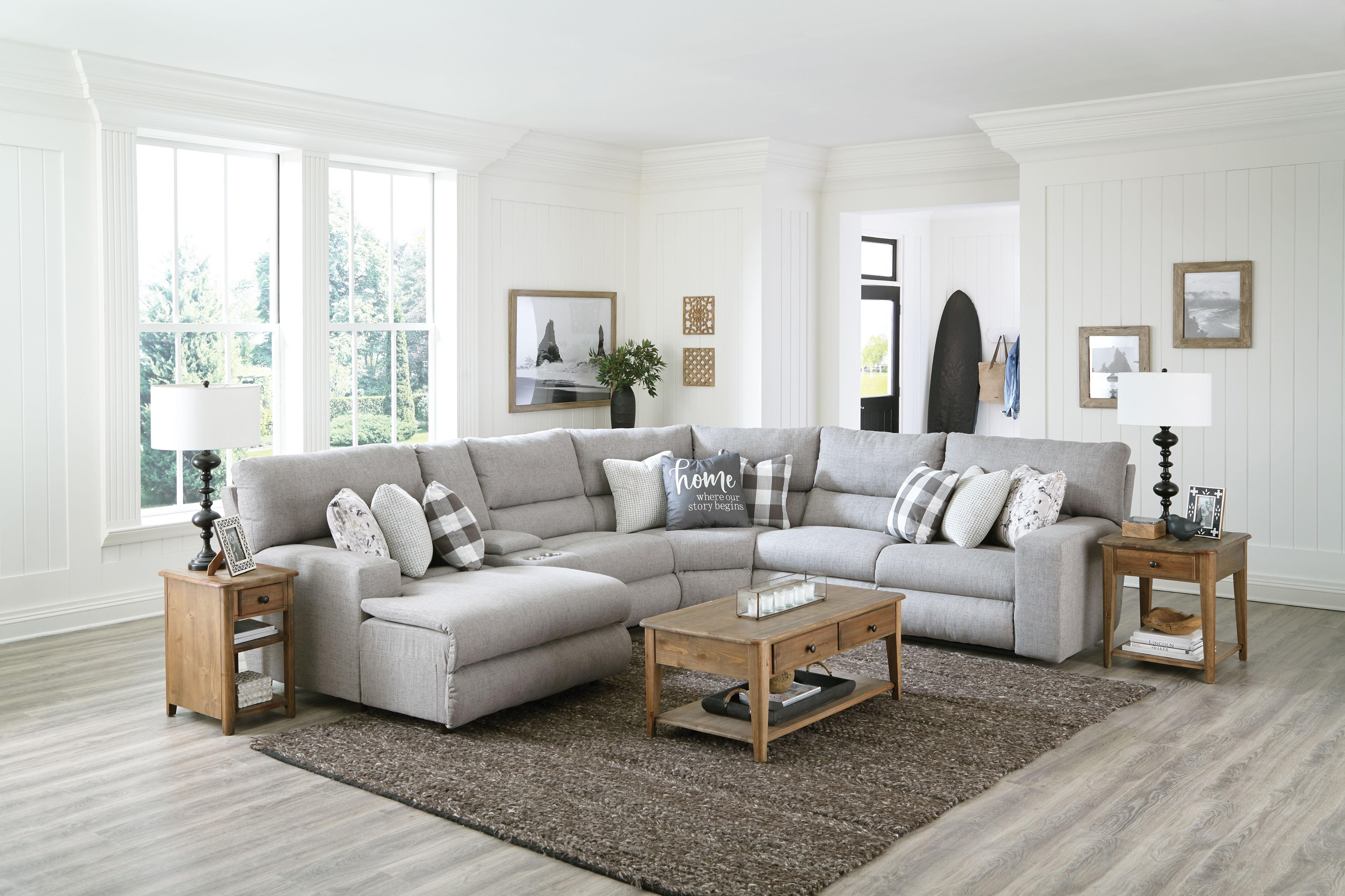 6 Pc · Power Reclining Sectional With Lay-Back LSF Chaise And 2 Lay-Flat Reclining Seats