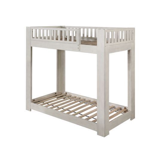 Cedro - Twin Over Twin Bunk Bed - Weathered White, white, view 2