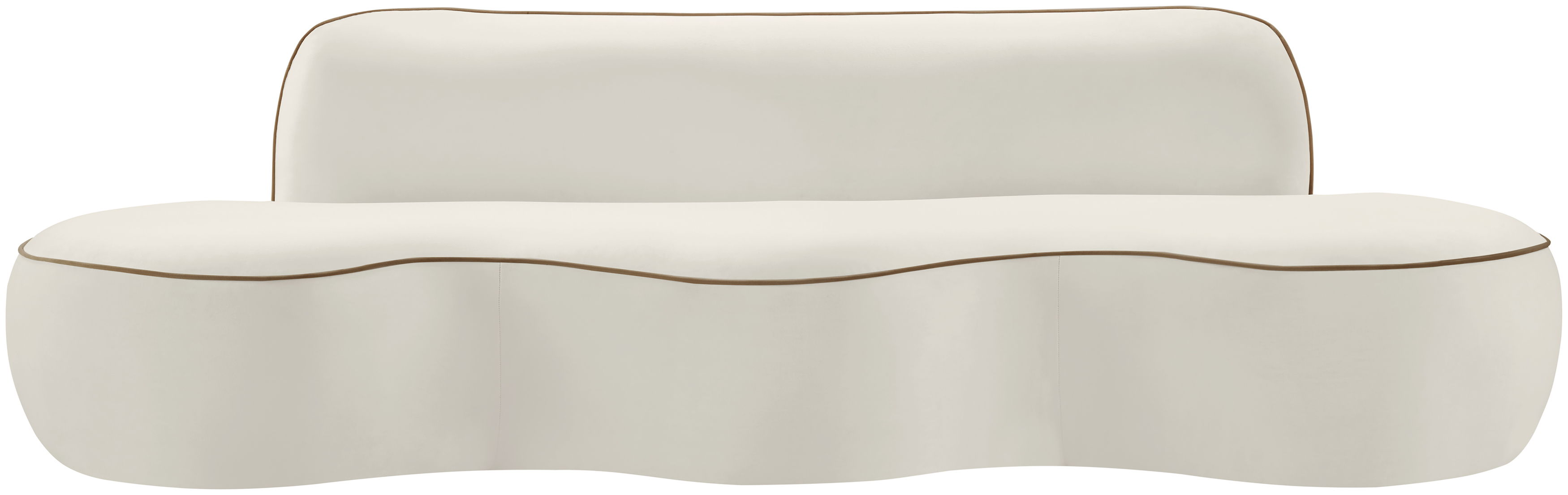 Swerve - Velvet 101" Upholstered Sofa - Cream