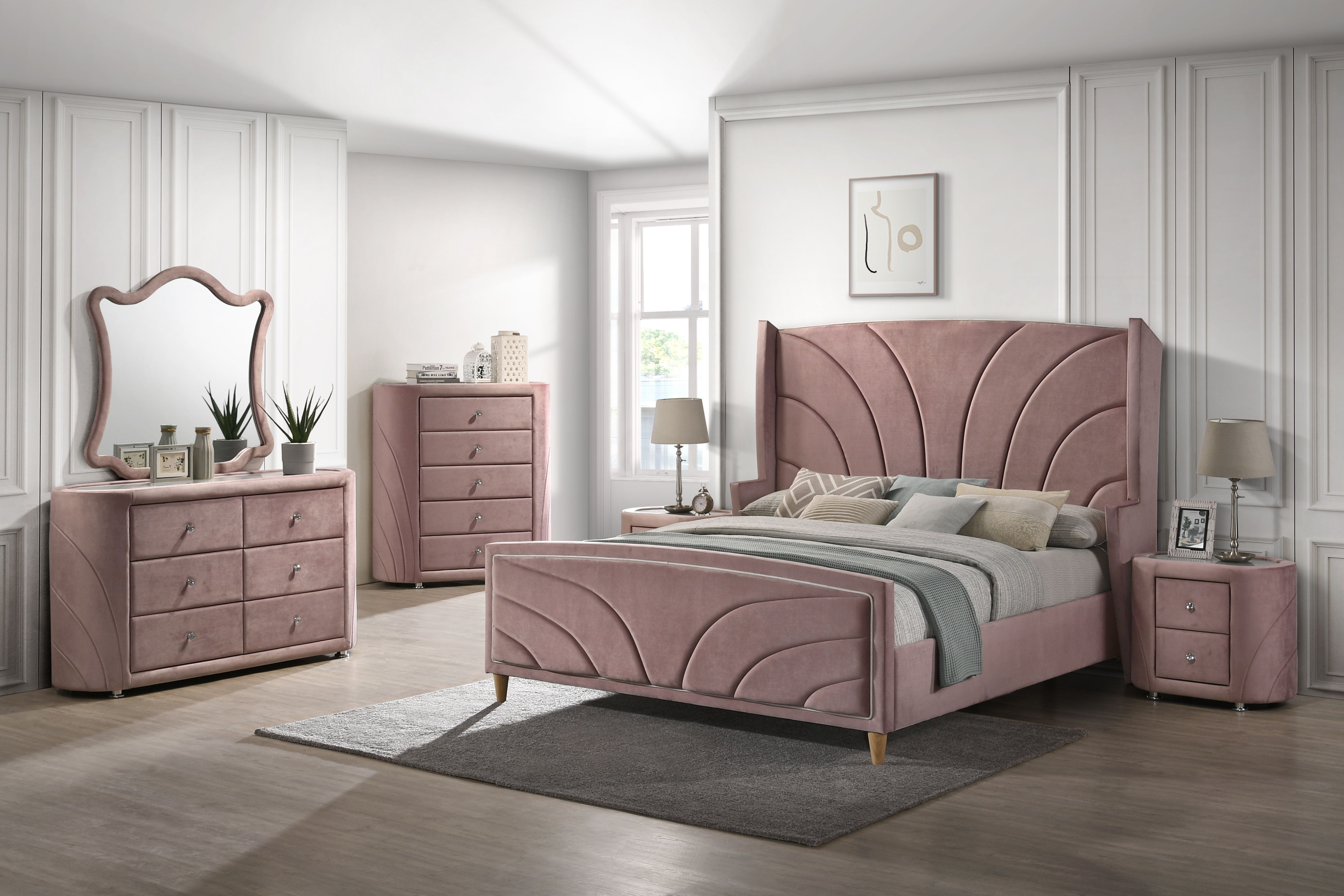 Salonia - Chest - Pink Velvet, pink