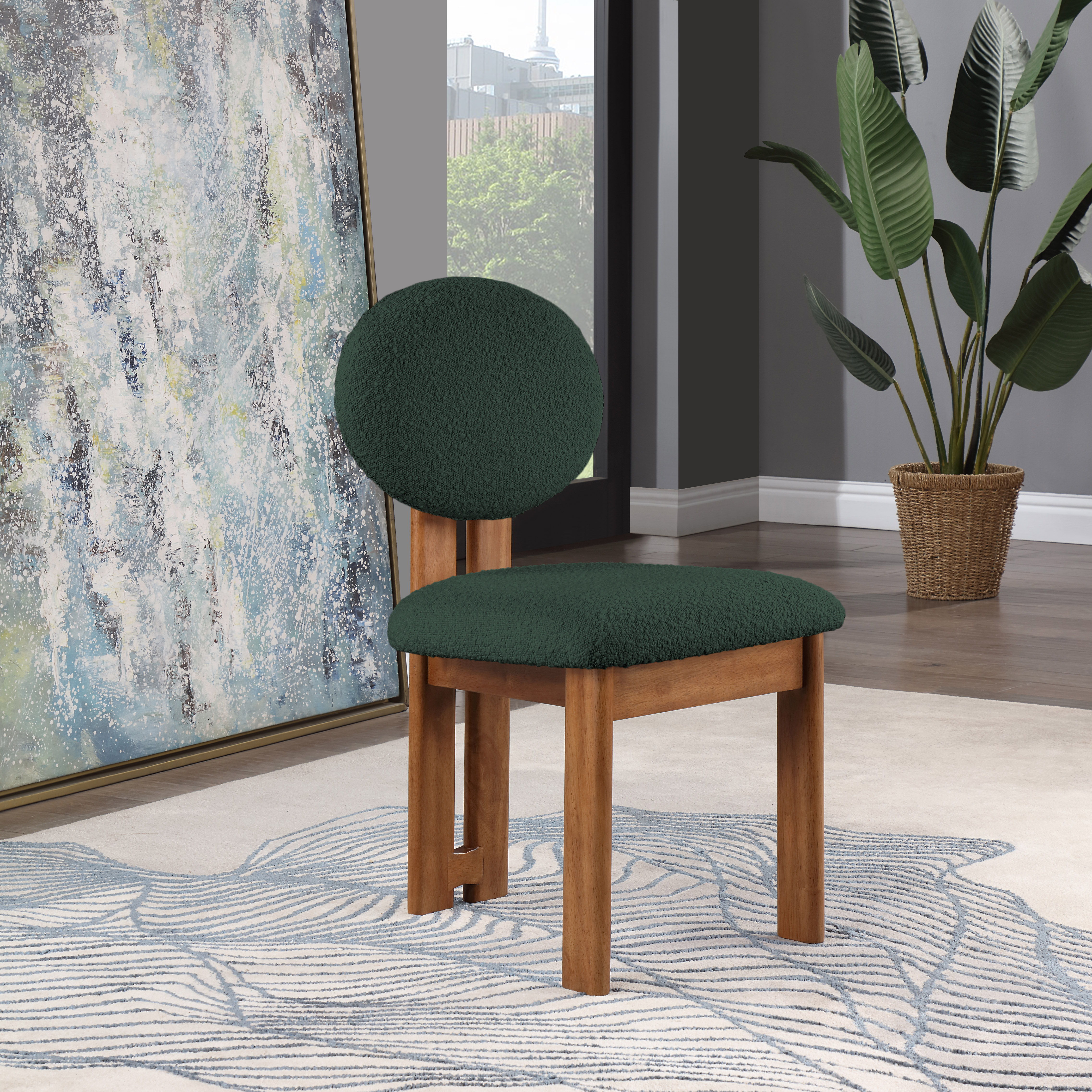 Napa - Dining Chair With Brown Legs (Set of 2) - Green