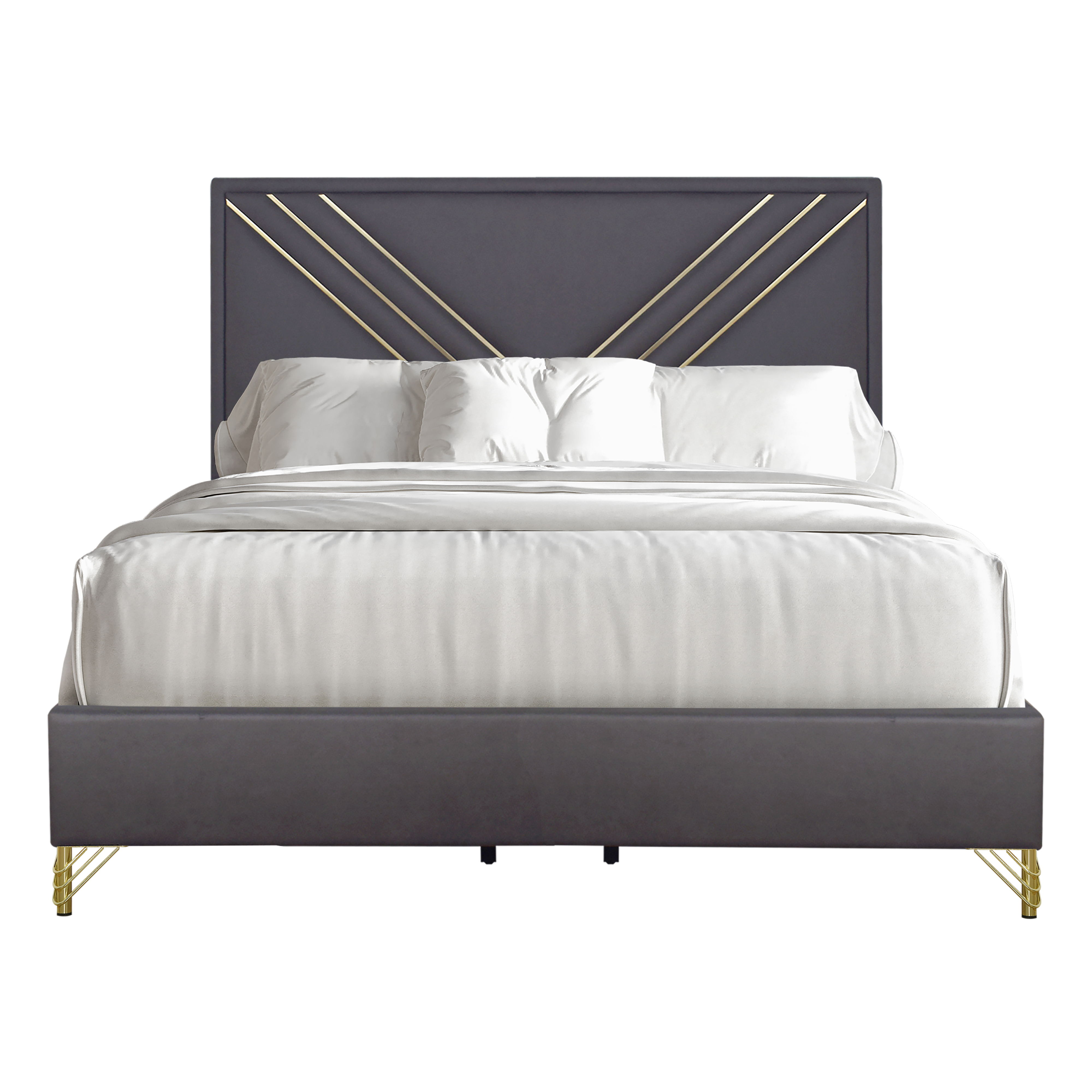 Symmetry - Eastern King Bed - Gray