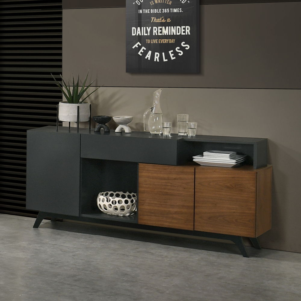 Destin - Server - Walnut, dark brown, view 4