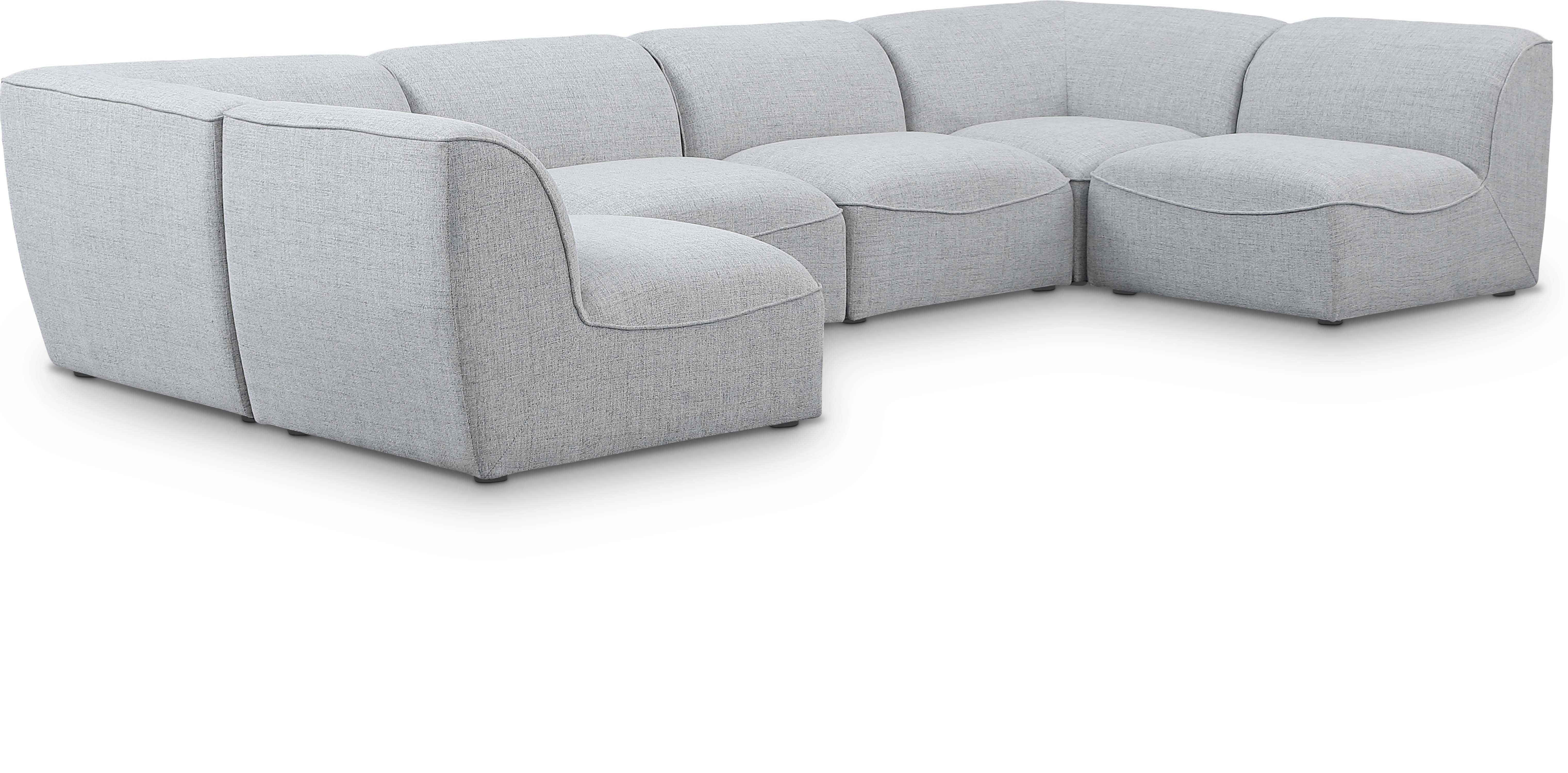 Miramar - 6 Piece Modular U-Shaped Sectional - Gray