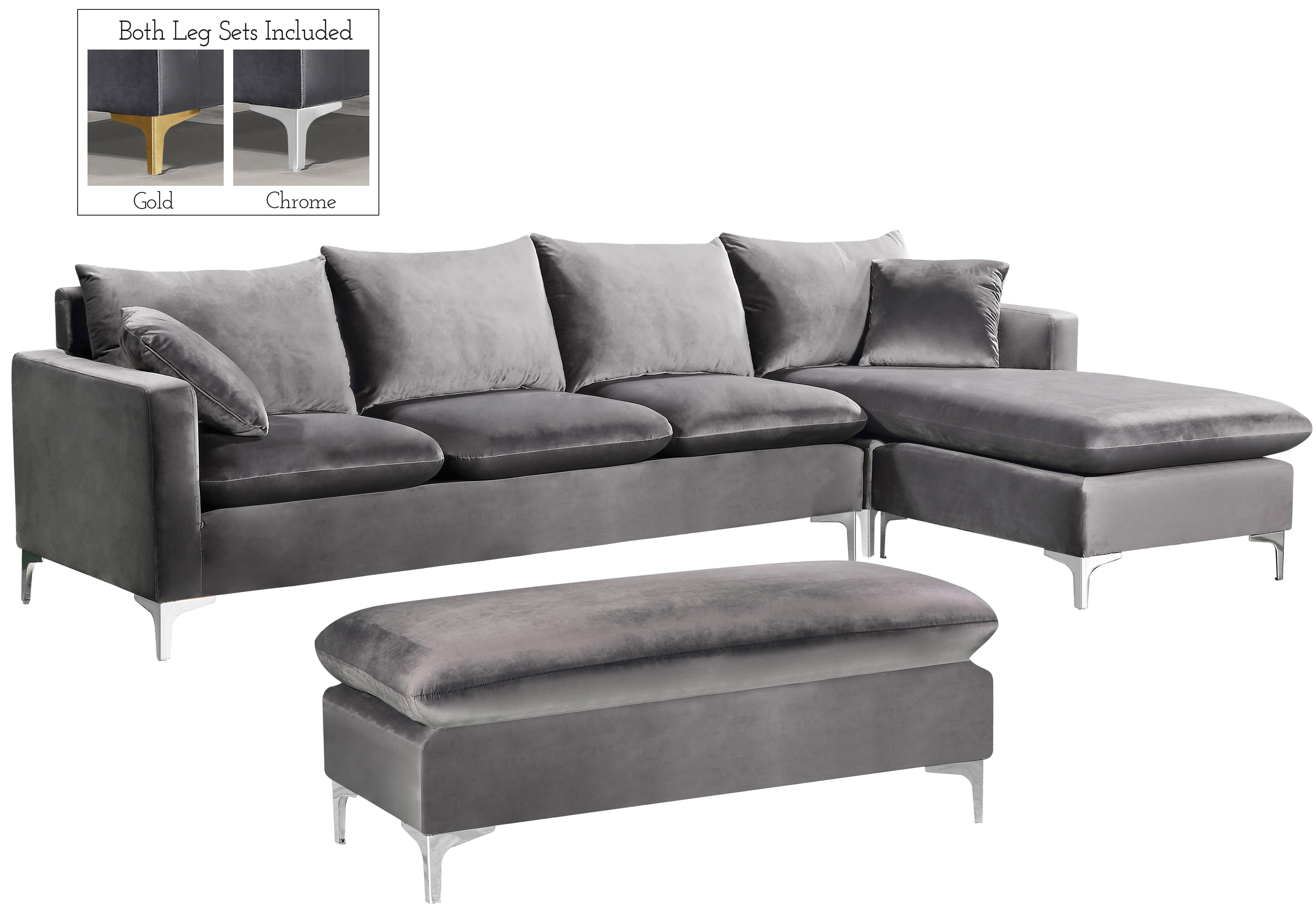 Naomi - 2 Piece. Reversible Sectional - Gray