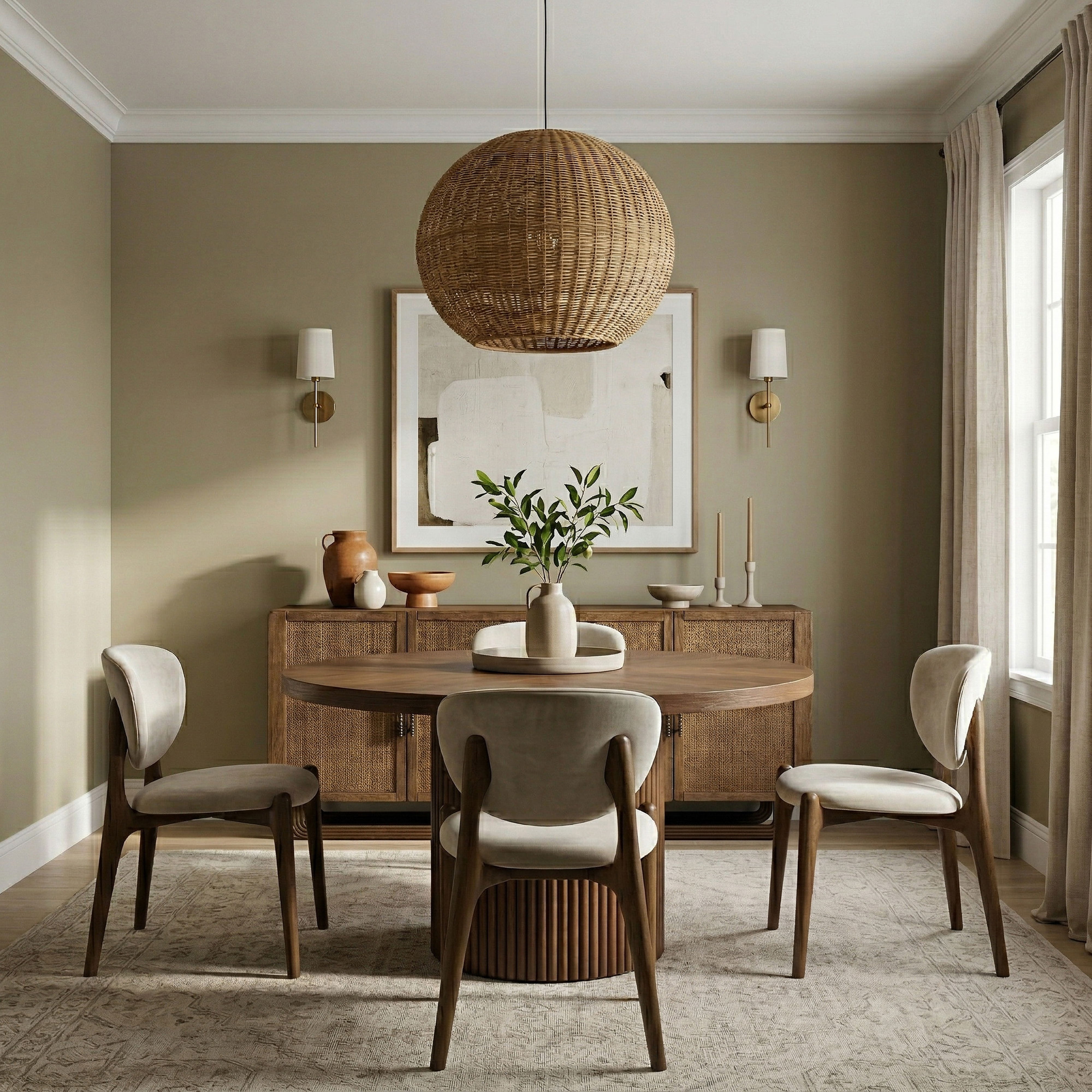 Velora - Upholstered Dining Chair (Set of 2) - Cream / Brown