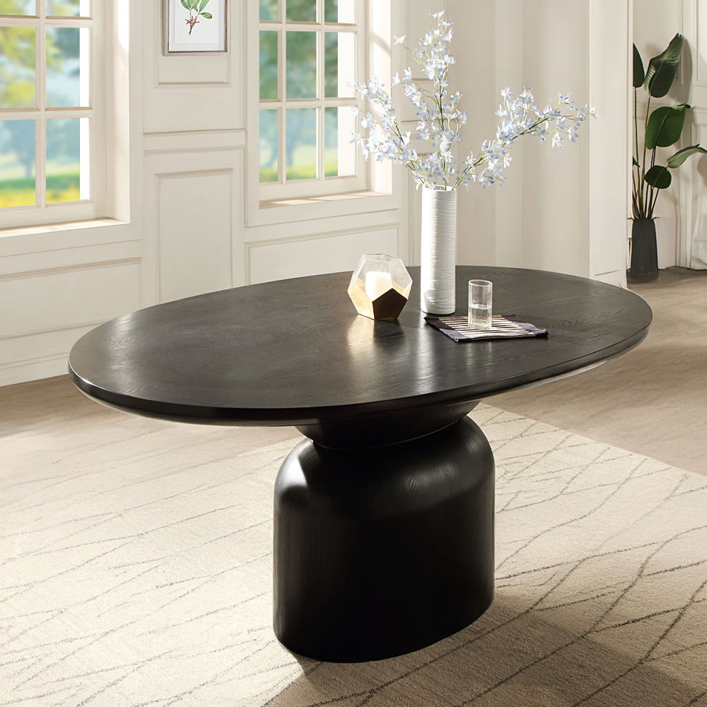 Marioly - Dining Table - Ash Black, black