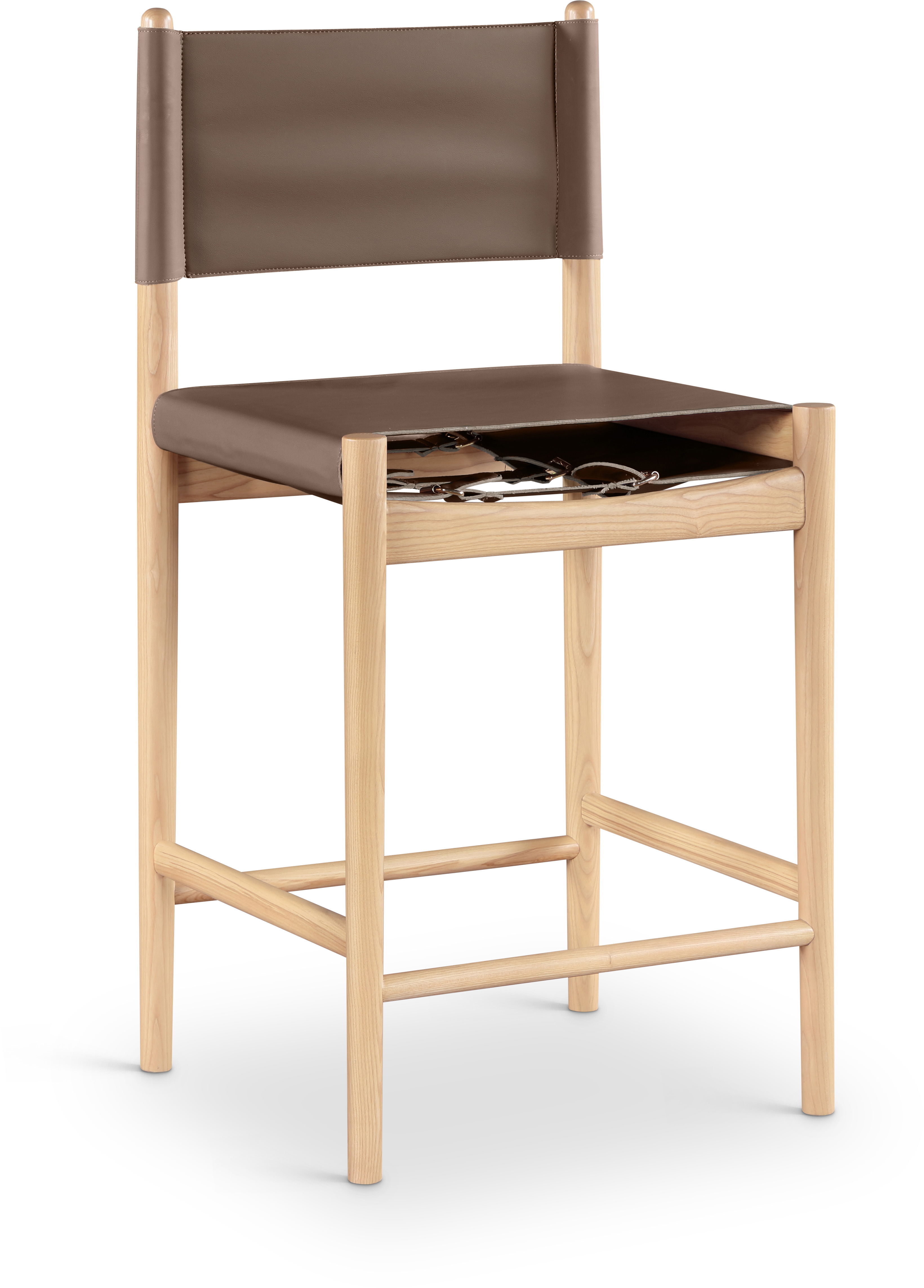 Rawlins - Vegan Leather Counter Stool - Brown