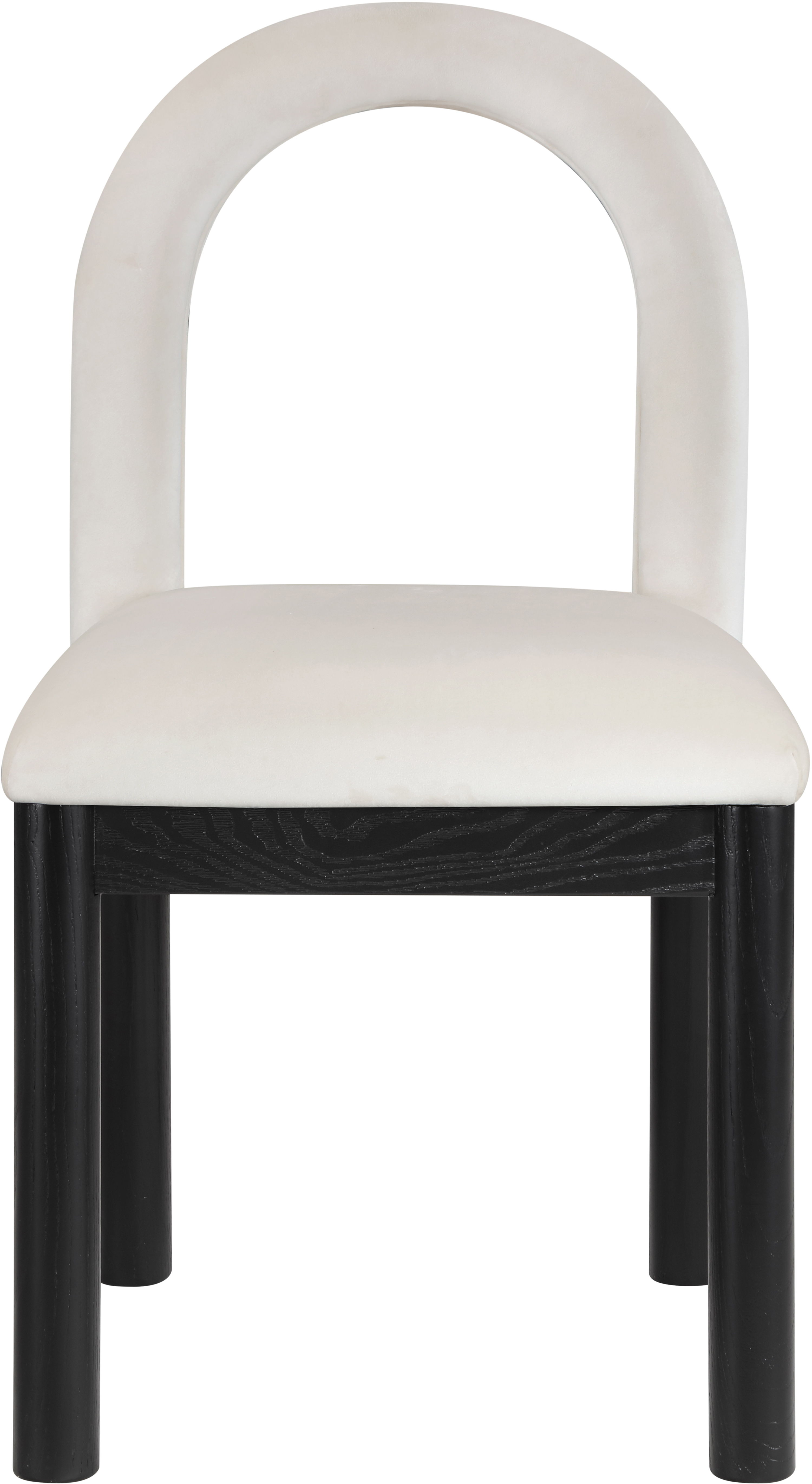 Conrad - Velvet Dining Chair With Black Legs - Cream