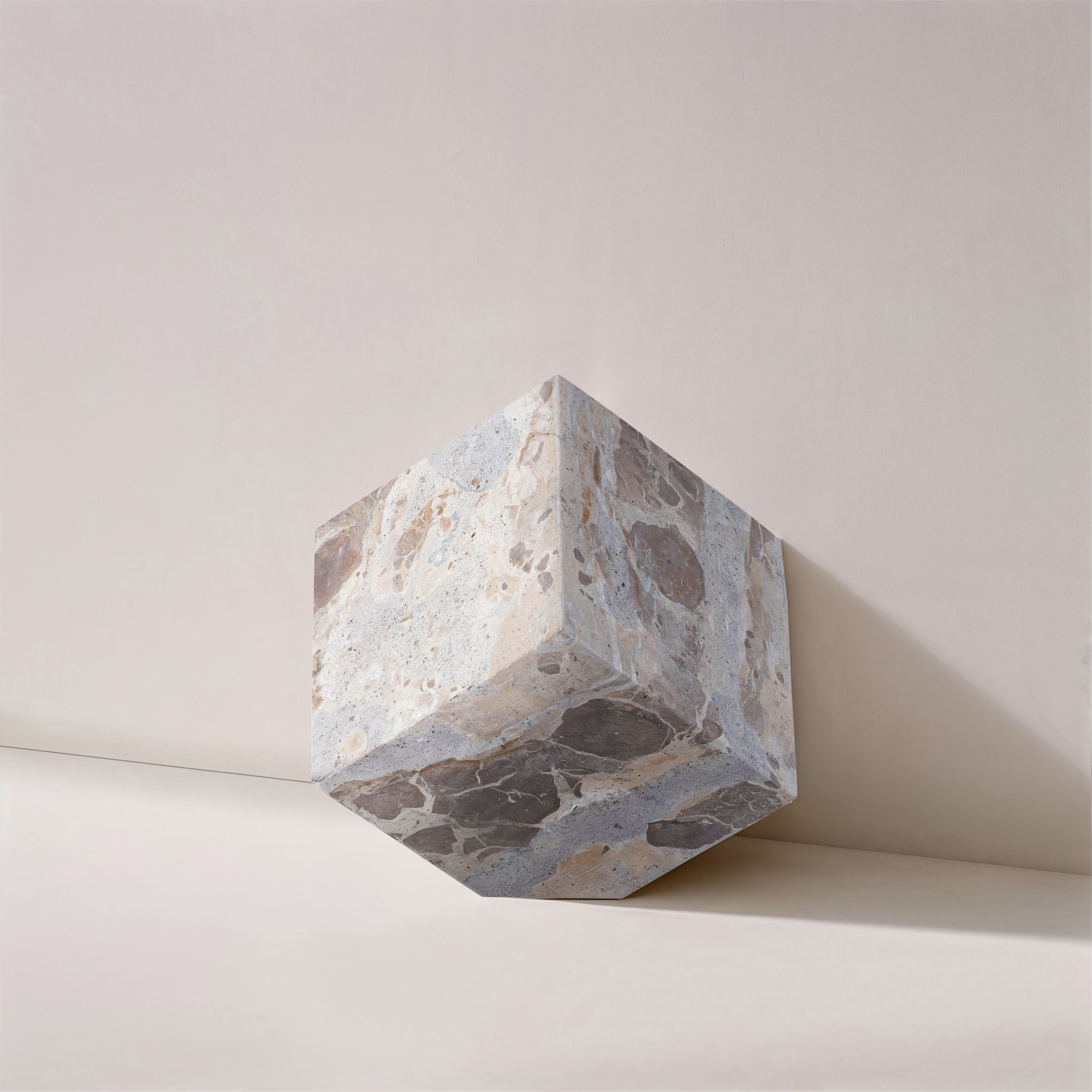Block - Marble Decorative Cube - Beige