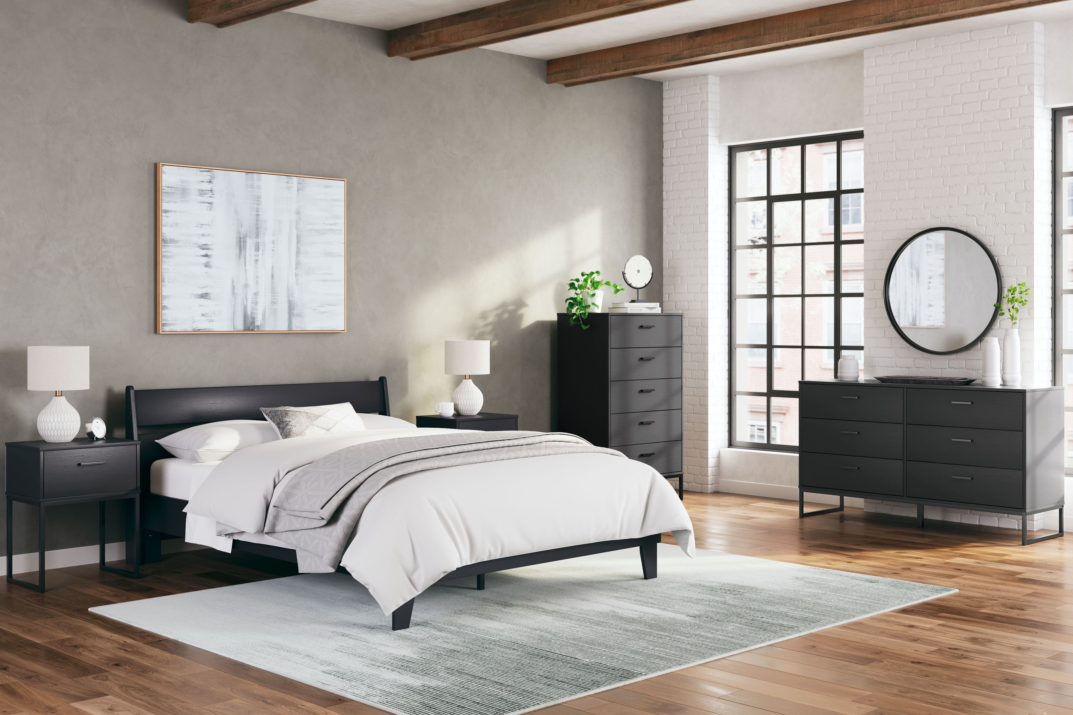 Queen · 3 Pc · Dresser, Queen Panel Platform Bed