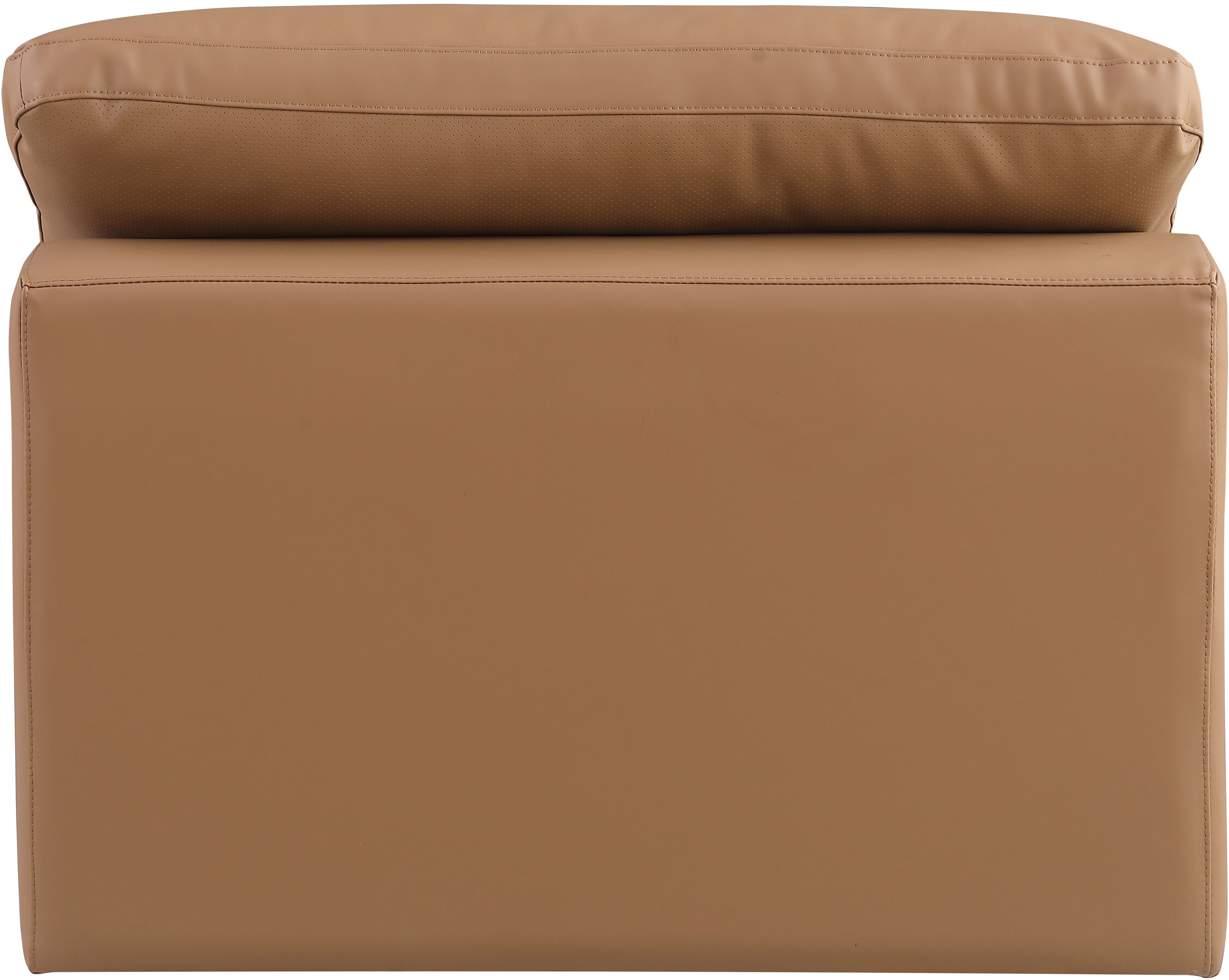 Comfy - Faux Leather Armless Chair - Cognac