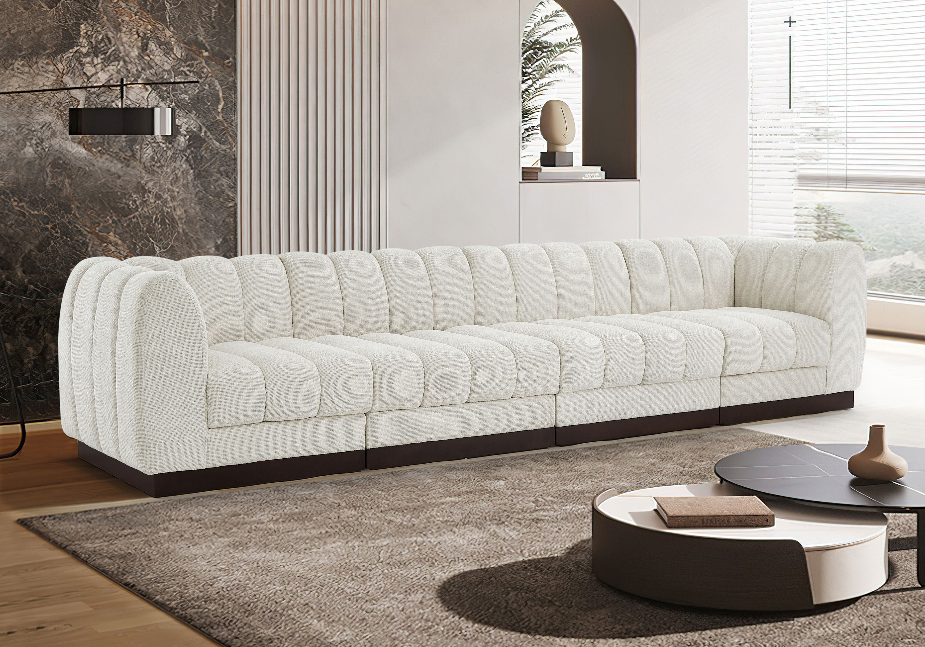Quinn - 4 Piece Modular Sofa - Cream