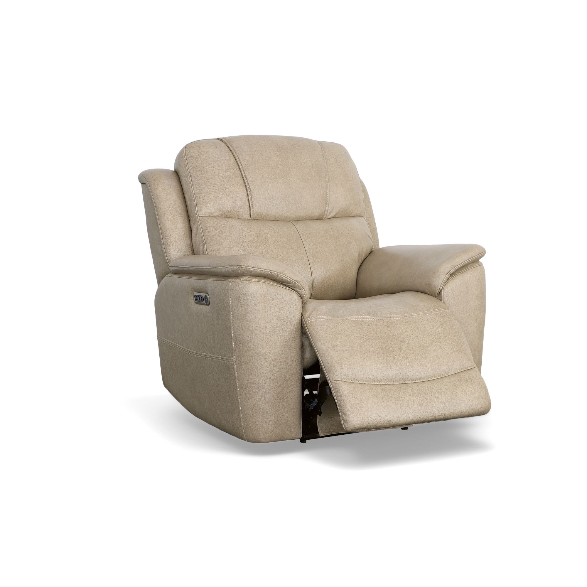 Crew - Power Recliner With Power Headrest & Lumbar - Pebble, beige, view 4
