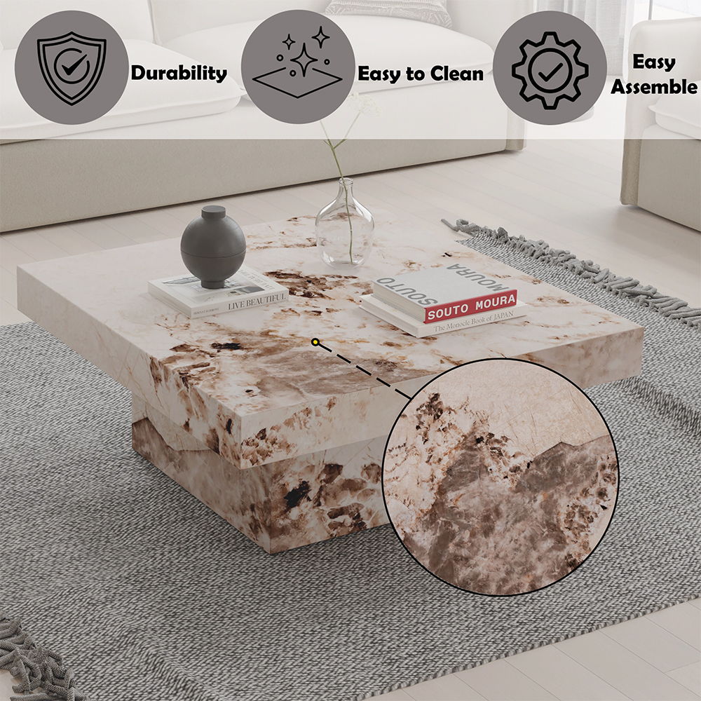 Fultan - Coffee Table - Engineered Stone, pink, view 7