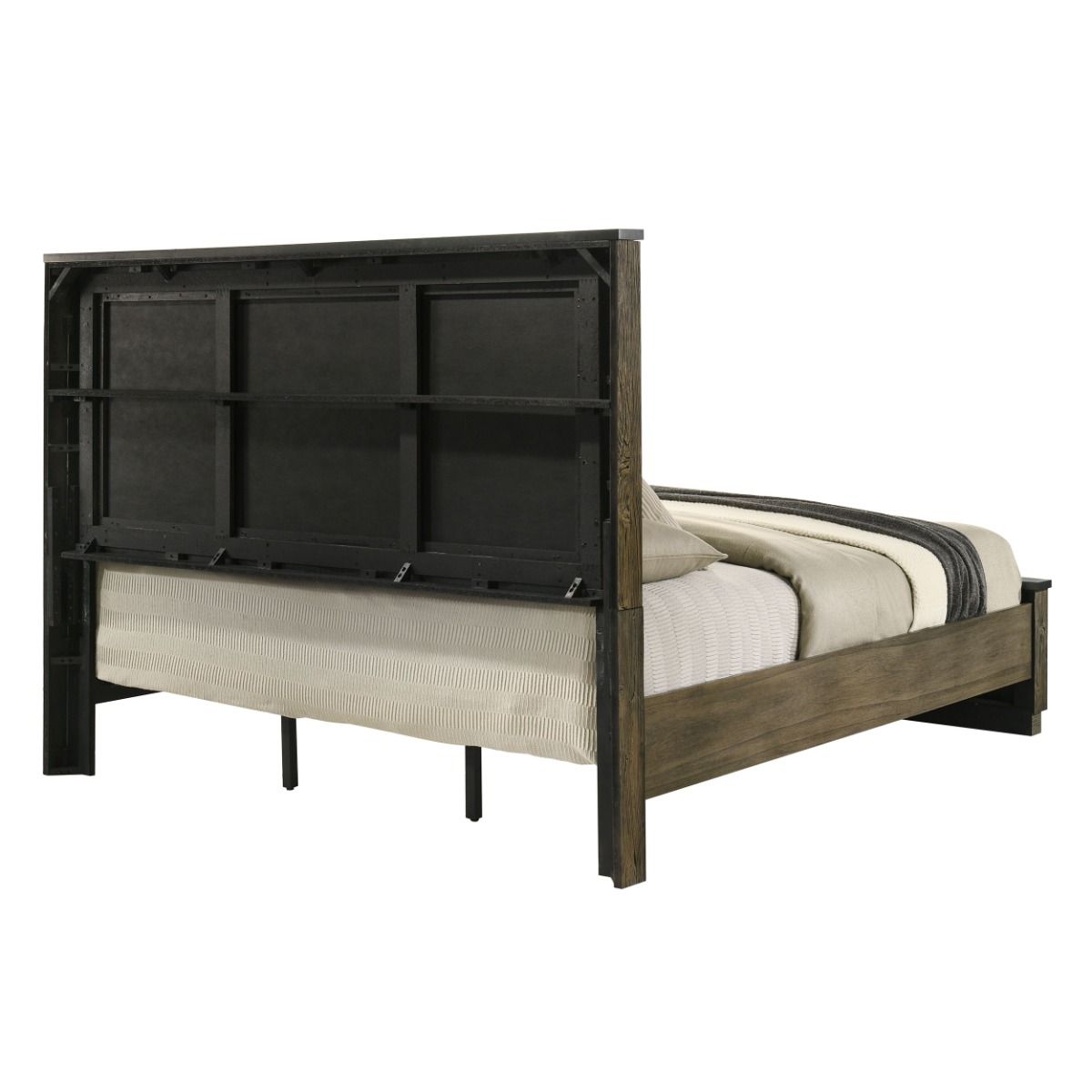 Lance - Queen Bed - Beige / Tree Bark, beige, view 6