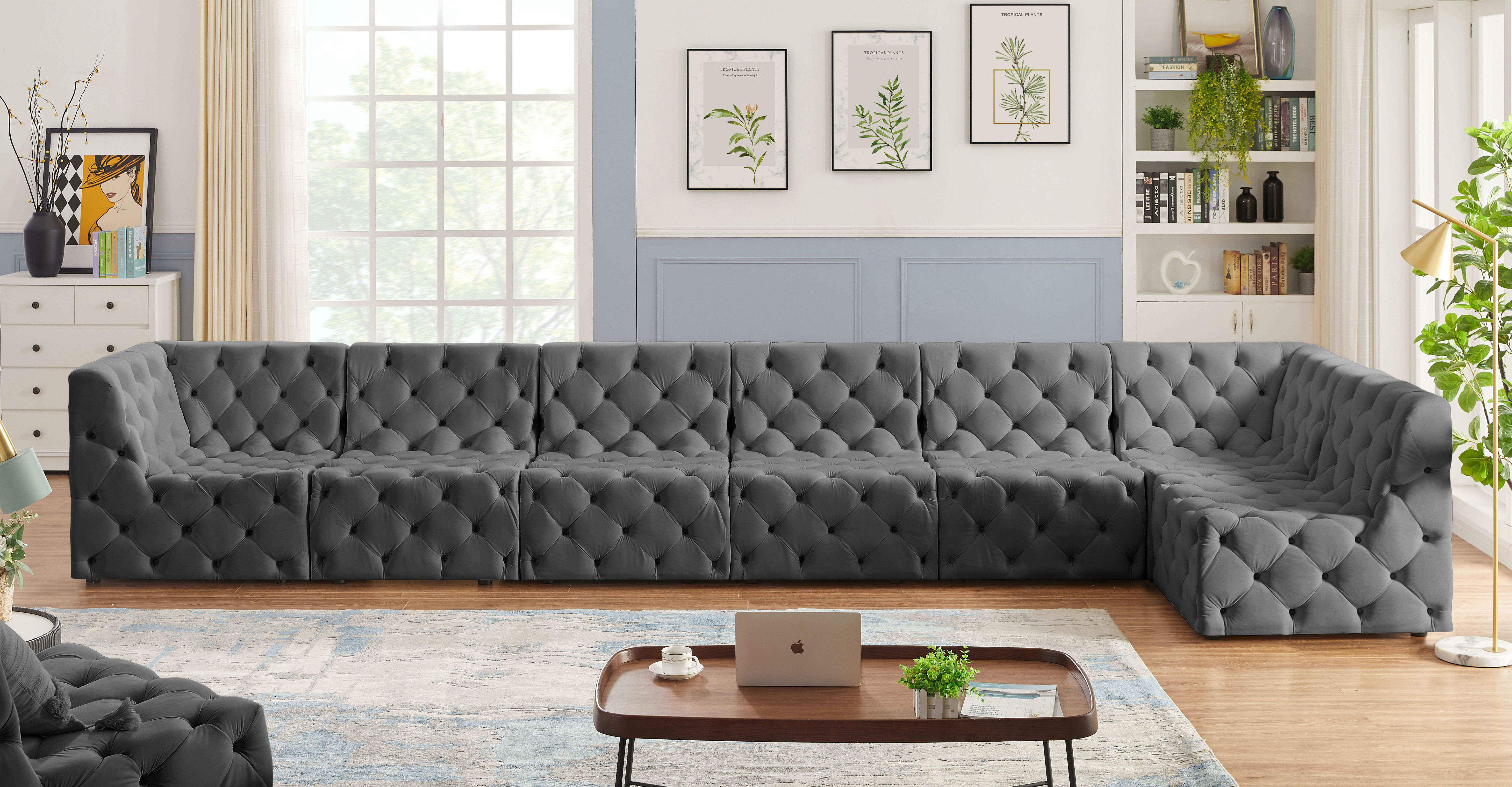 Tuft - 7 Piece Modular Sectional - Gray