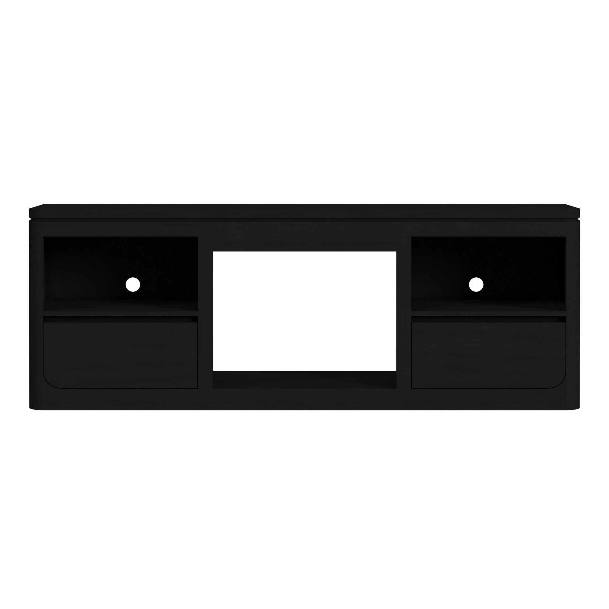 Rosalie - 71" TV Console Without Fireplace Insert - Black