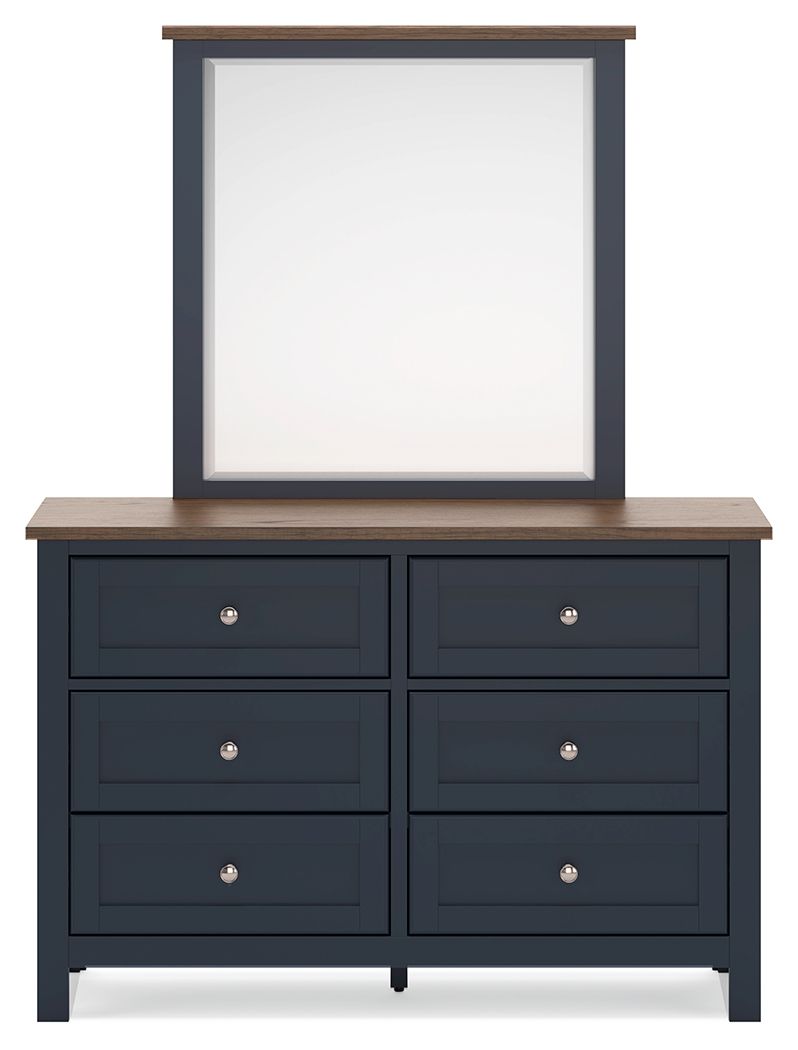 Ashley Furniture Landocken - Dresser and Mirror - Brown / Blue - Image 5