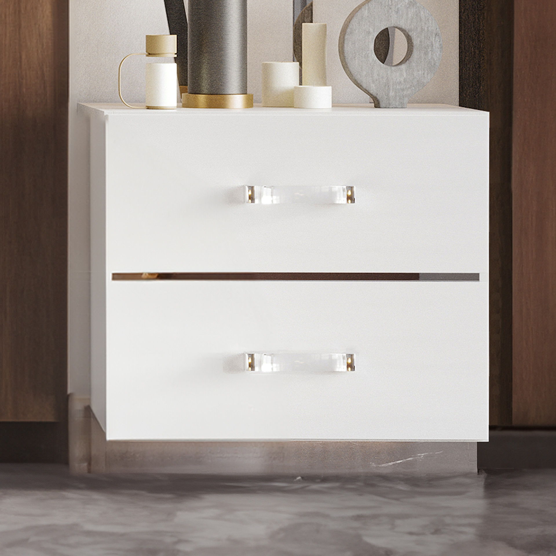 Europa - Nightstand - White, white