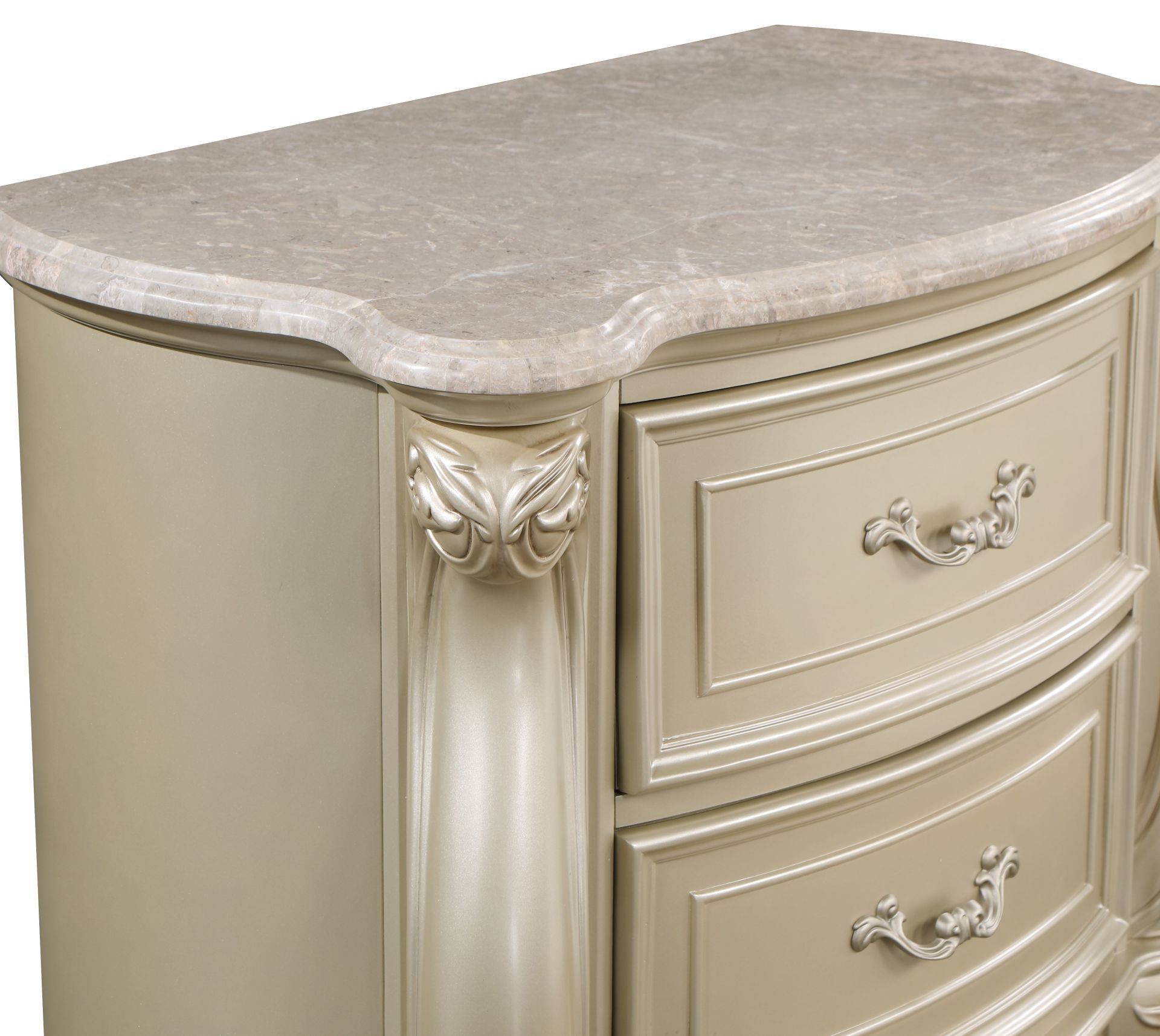 Monique - Nightstand With Marble Top - Champagne, beige, view 6