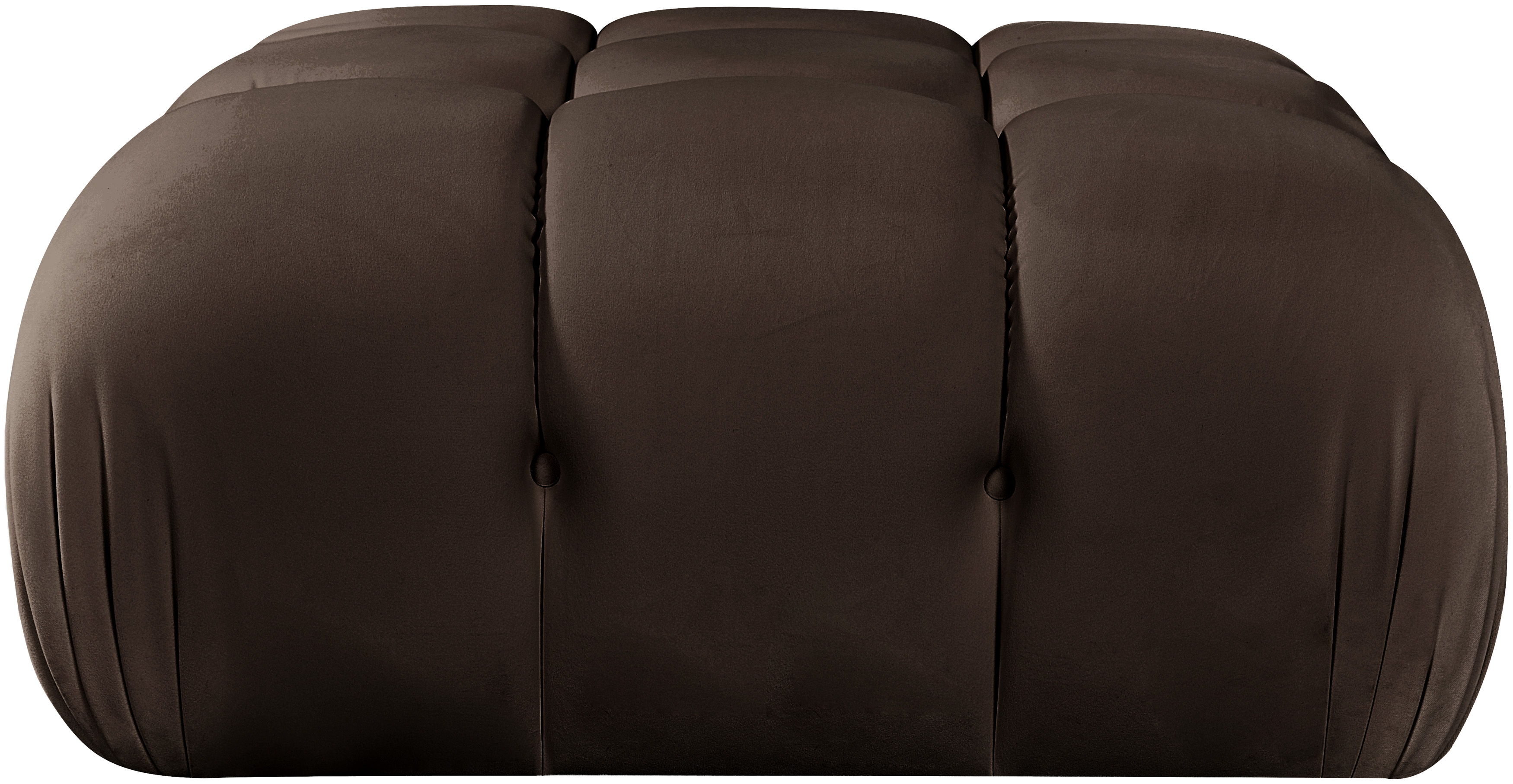 Orin - Velvet Performance Fabric Upholstered Modular Ottoman - Brown