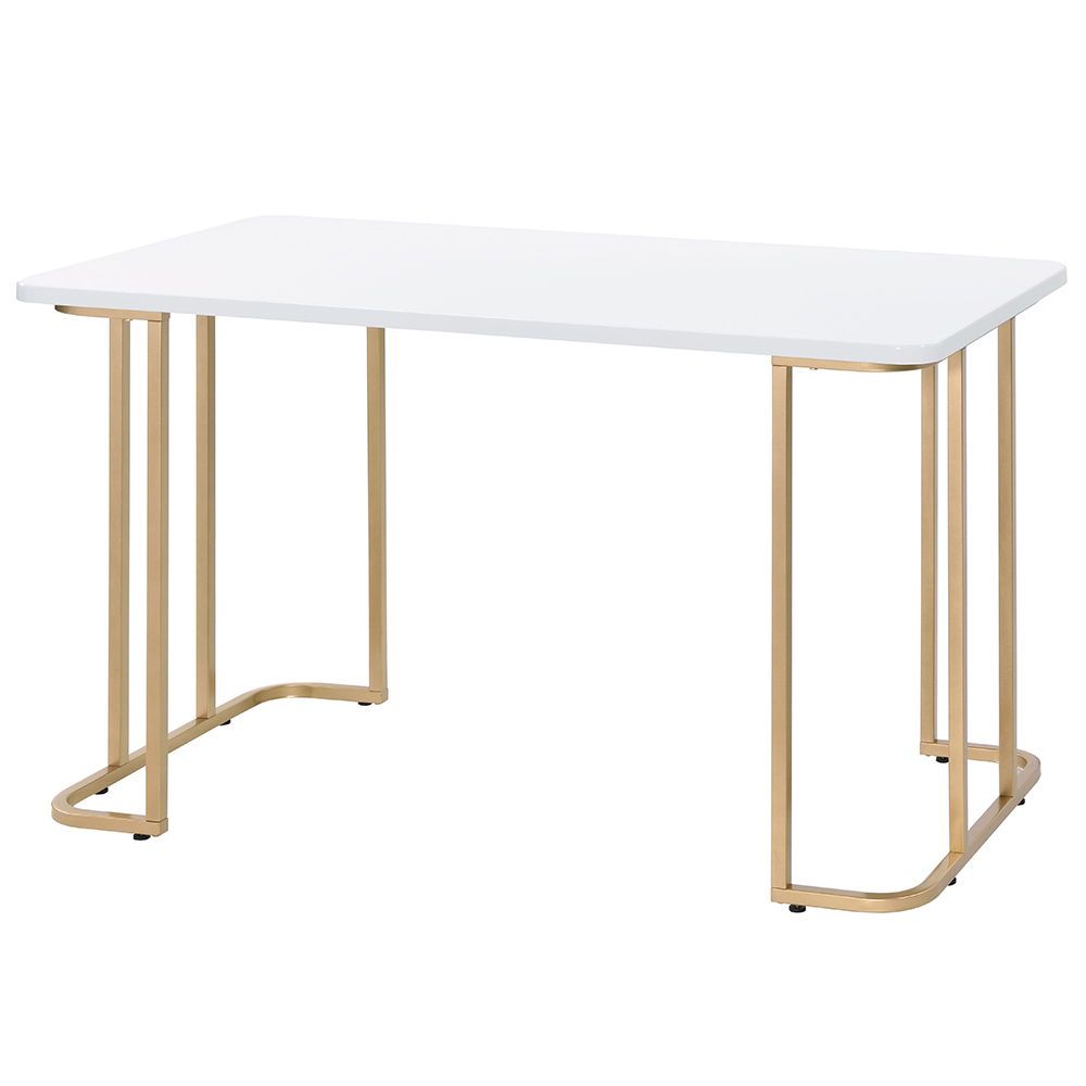 Estie - Writing Desk (Same Ac00902) - White & Gold, white