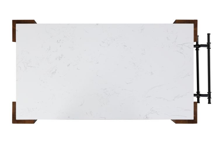 Alaroa - Kitchen Island - Marble Top & Rustic Brown, dark brown, view 3