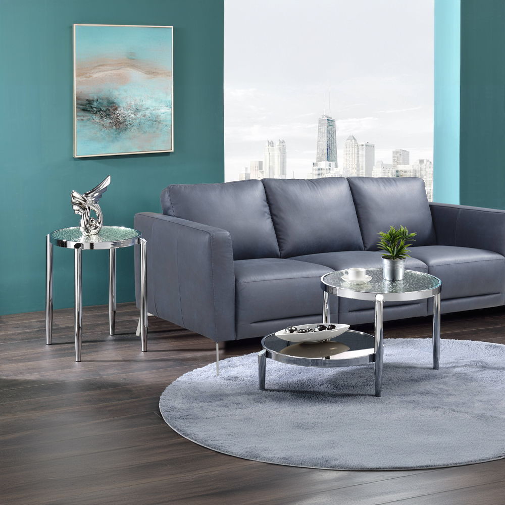 Abbe - End Table - Glass & Chrome, silver, view 4