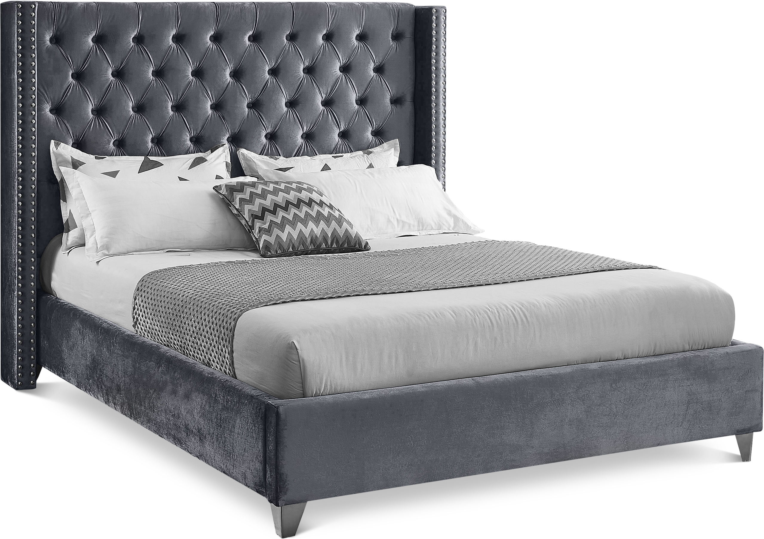 Aiden - Queen Bed - Gray
