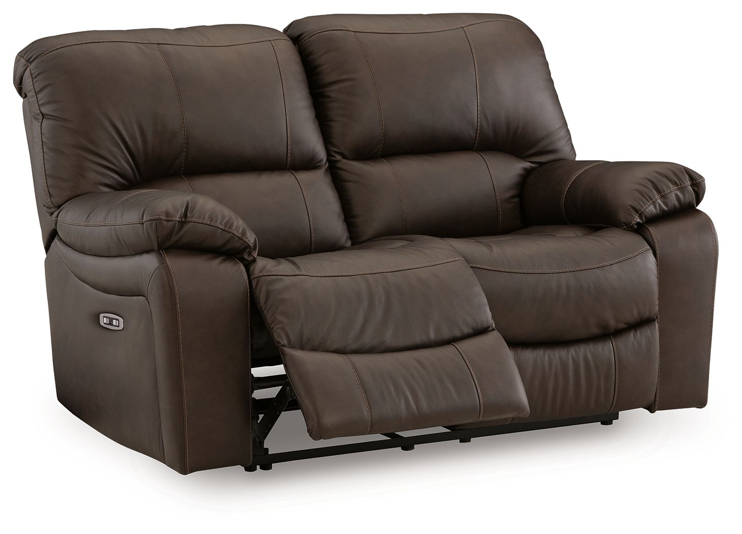 Ashley Furniture Leesworth - 3 Pc. - Power Reclining Sofa, Loveseat, Rocker Recliner - Dark Brown - Image 8