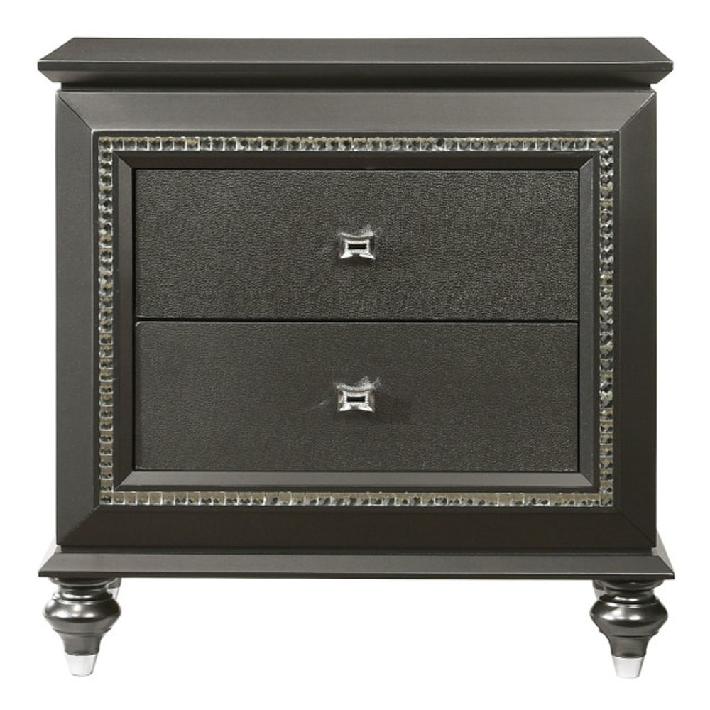 Kaitlyn - Nightstand - Metallic Gray, dark gray, view 8