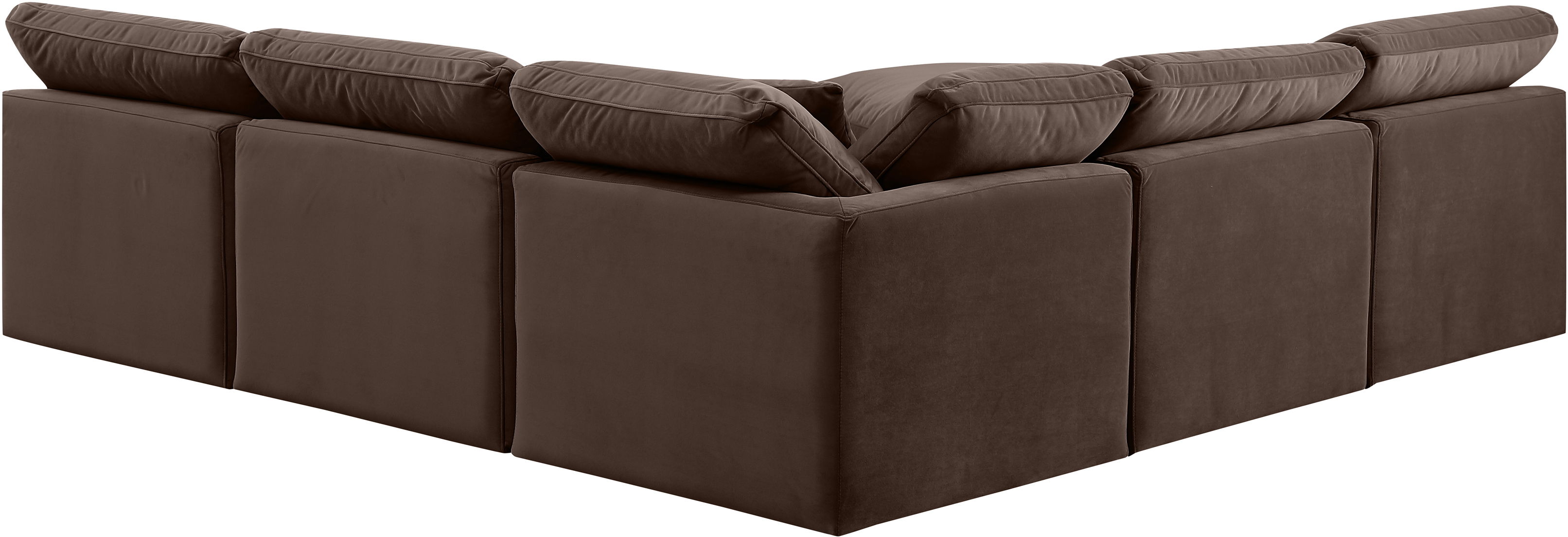 Indulge - Velvet 5 Piece Modular Corner Armless Sectional - Brown