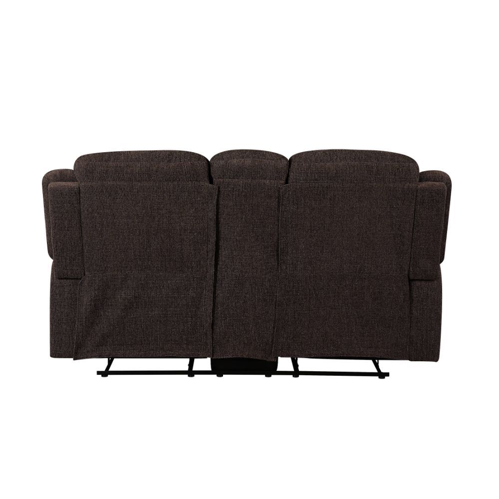Madden - Motion Loveseat With Console - Brown Chenille, dark brown, view 3
