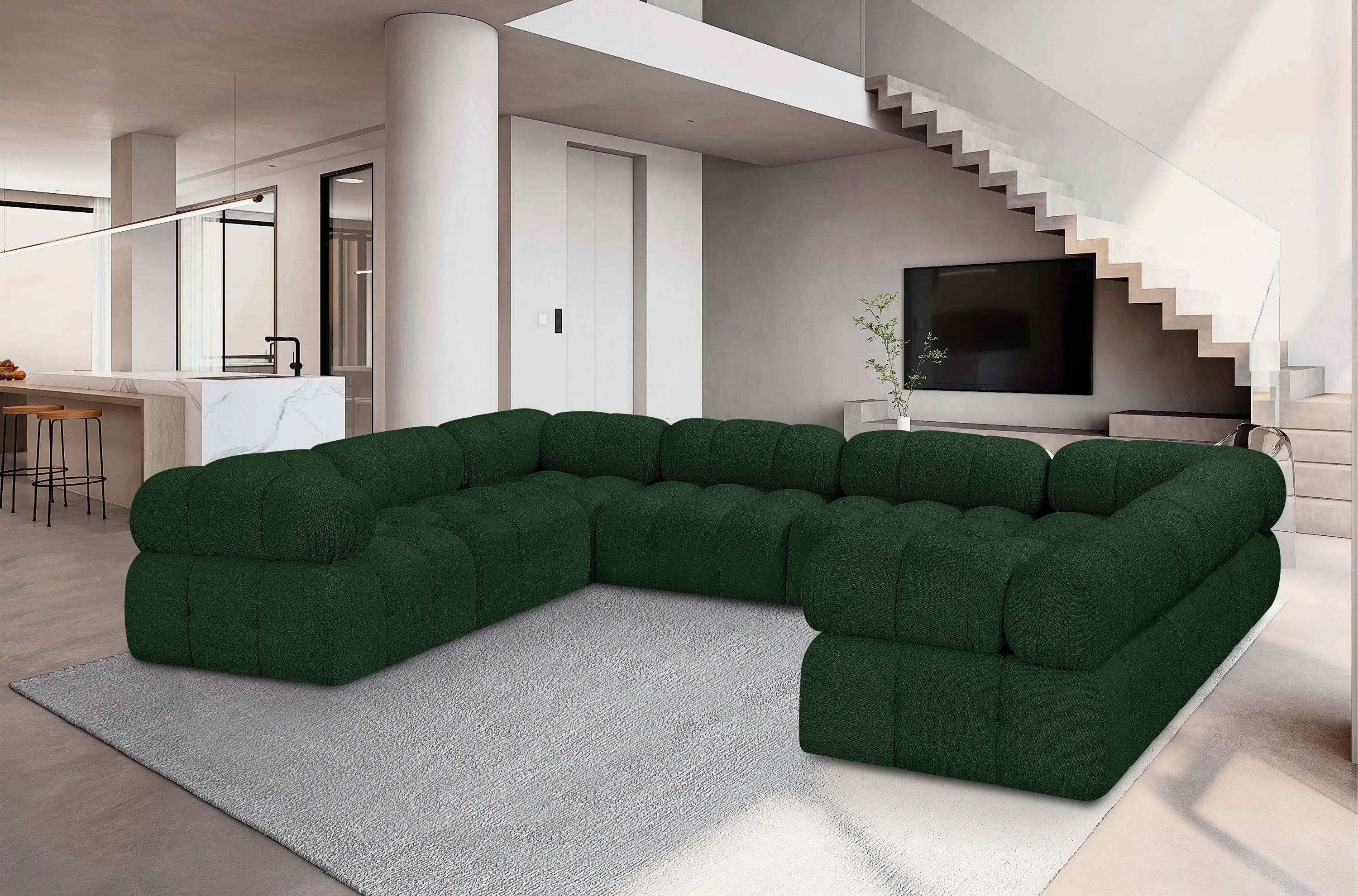 Ames - 8 Piece Modular Sectional - Green