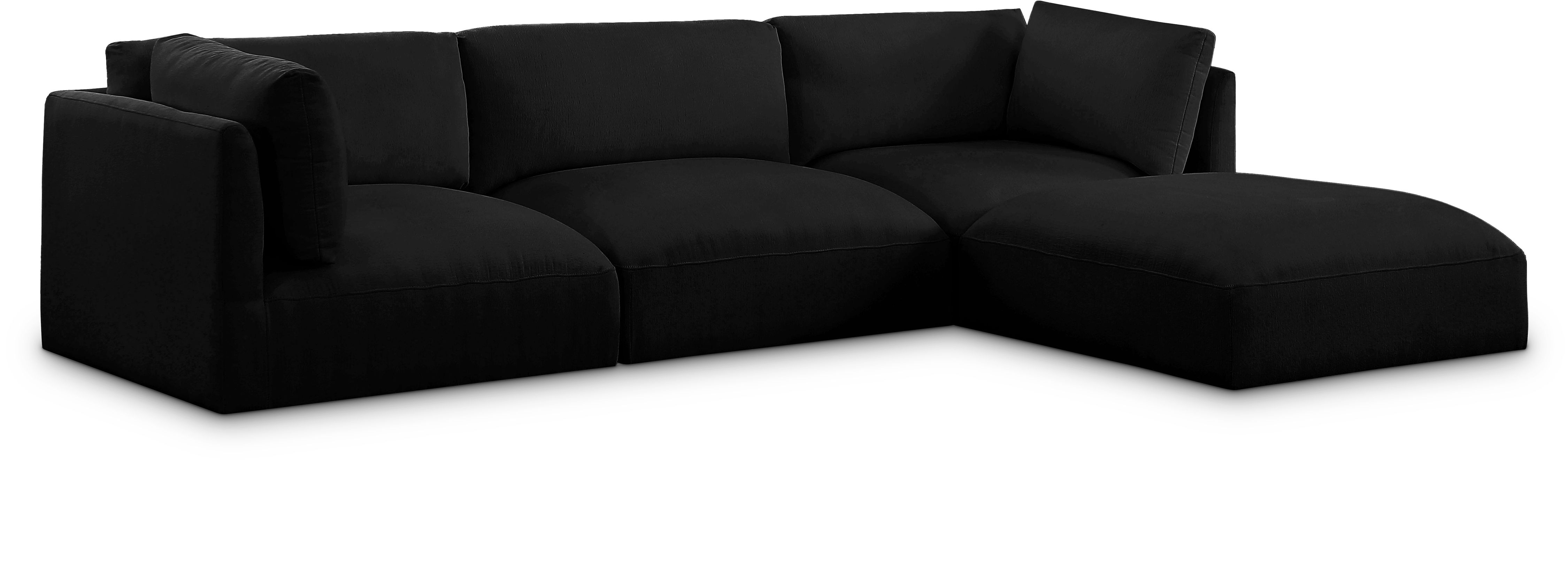 Ease - 4 Piece Modular Sectional - Black