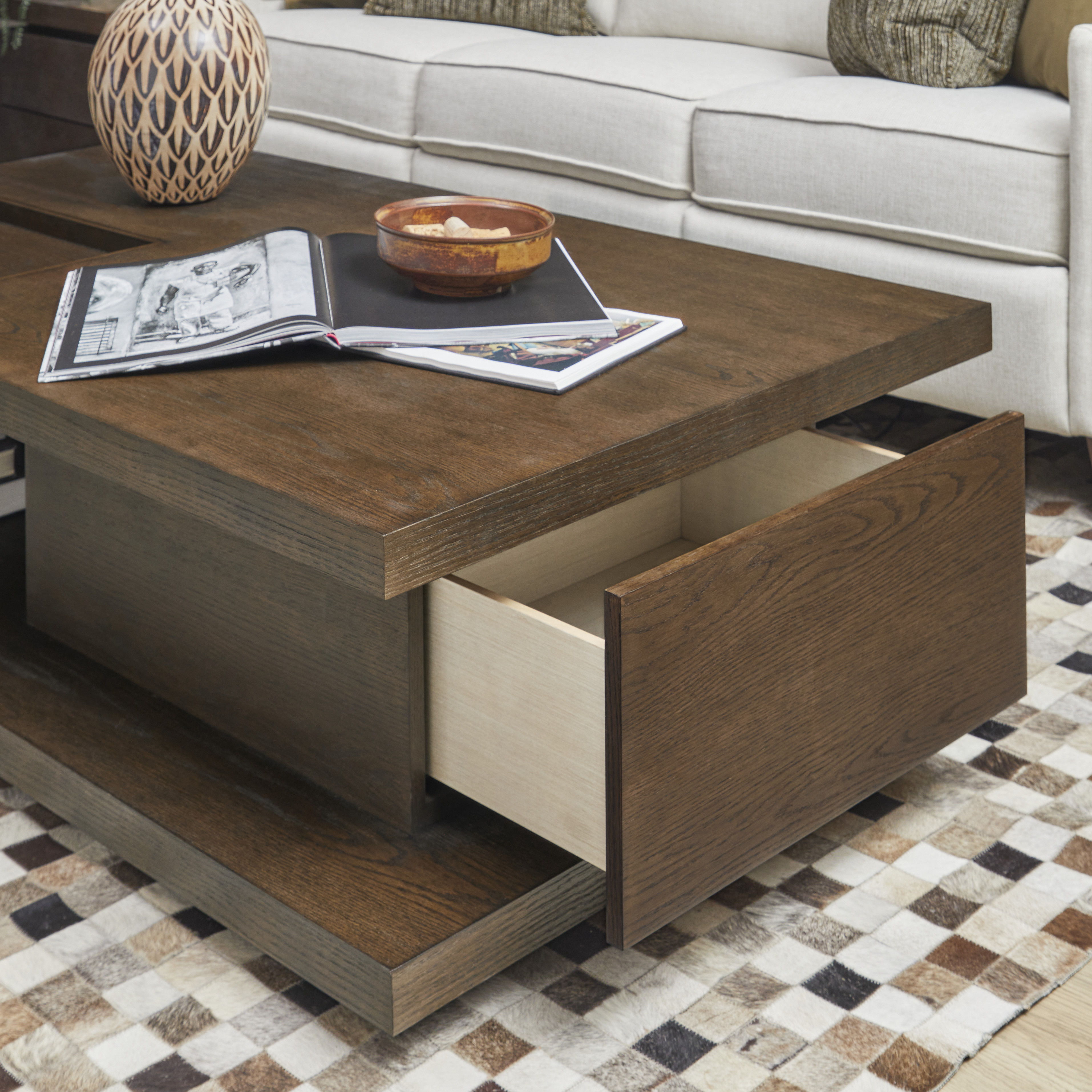Athens - Rectangular Coffee Table With Casters - Chocolate Brown, dark brown, view 8