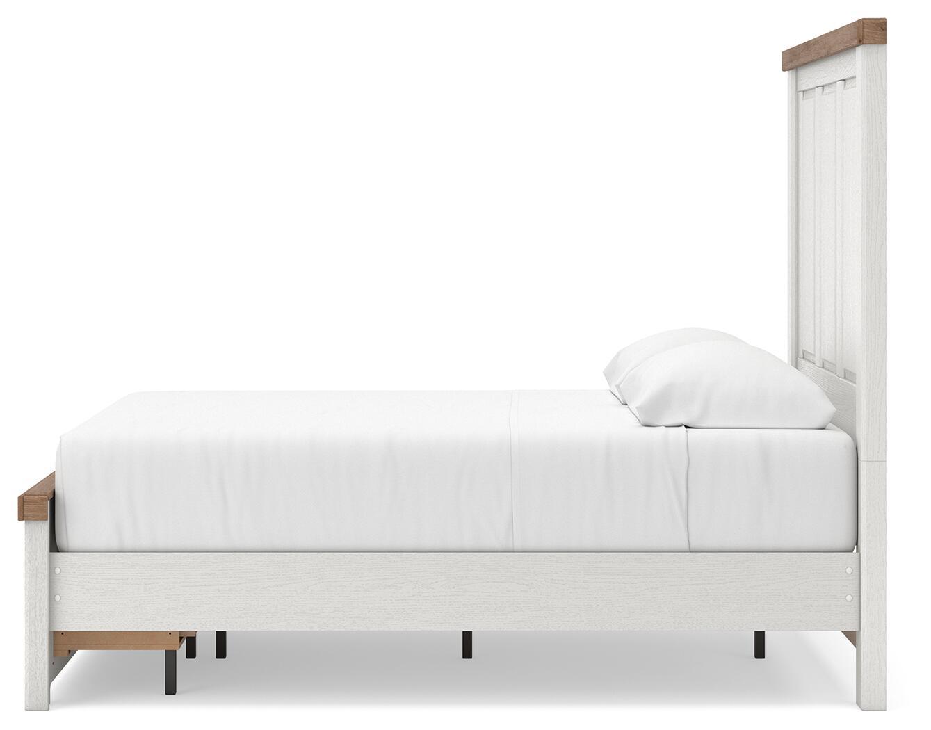 Ashley Furniture Savonport - Full Panel Storage Bed With Storage Footboard - White / Brown - Image 8