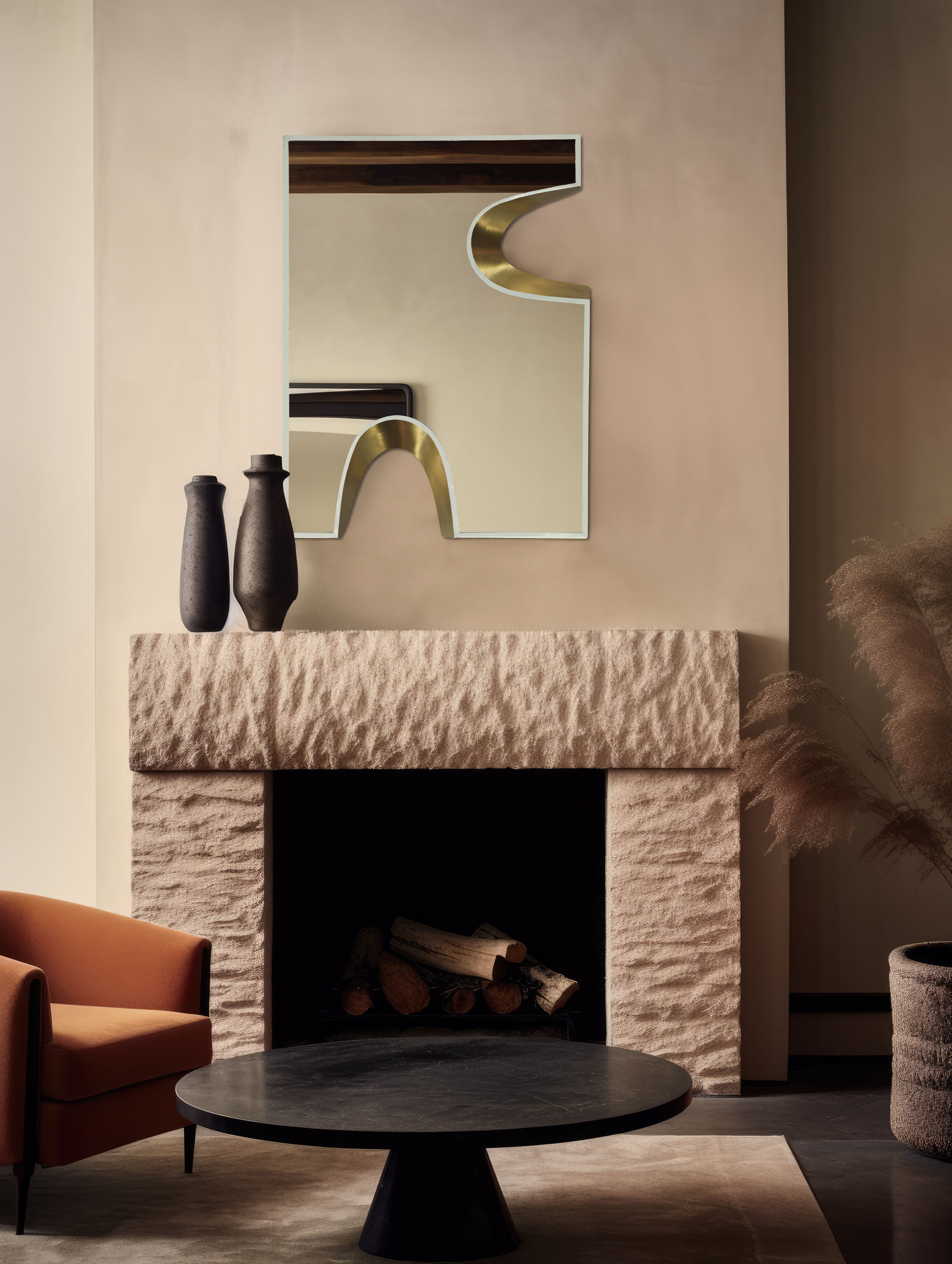 Soleil - 28" Mirror - Cream / Gold