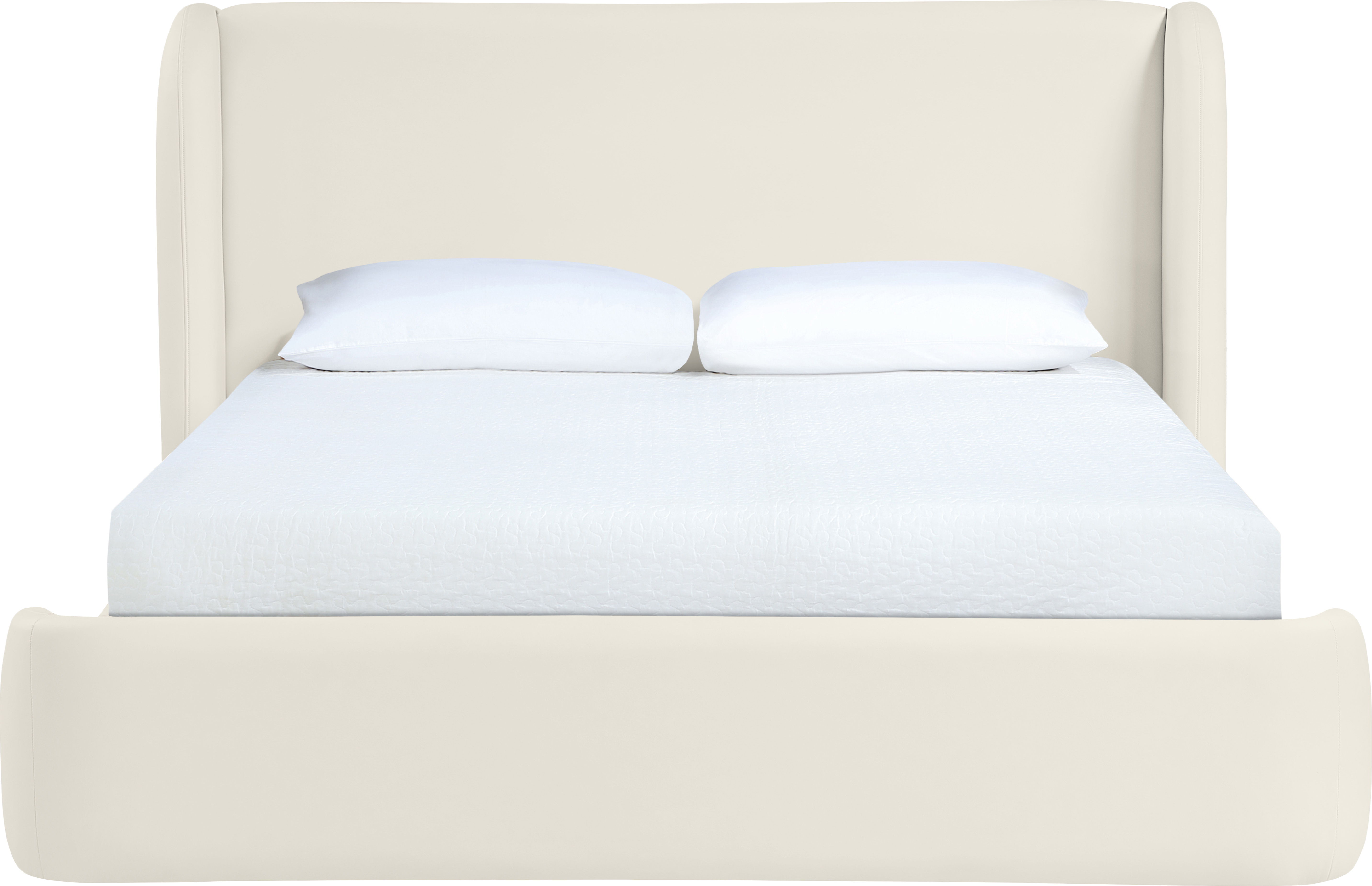 Warby - Vegan Leather Upholstered King Bed - Cream