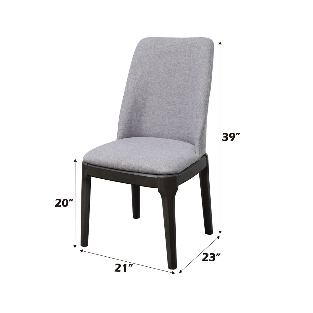 Madan - Side Chair (Set of 2) - Light Gray Linen & Gray Oak, gray, view 7