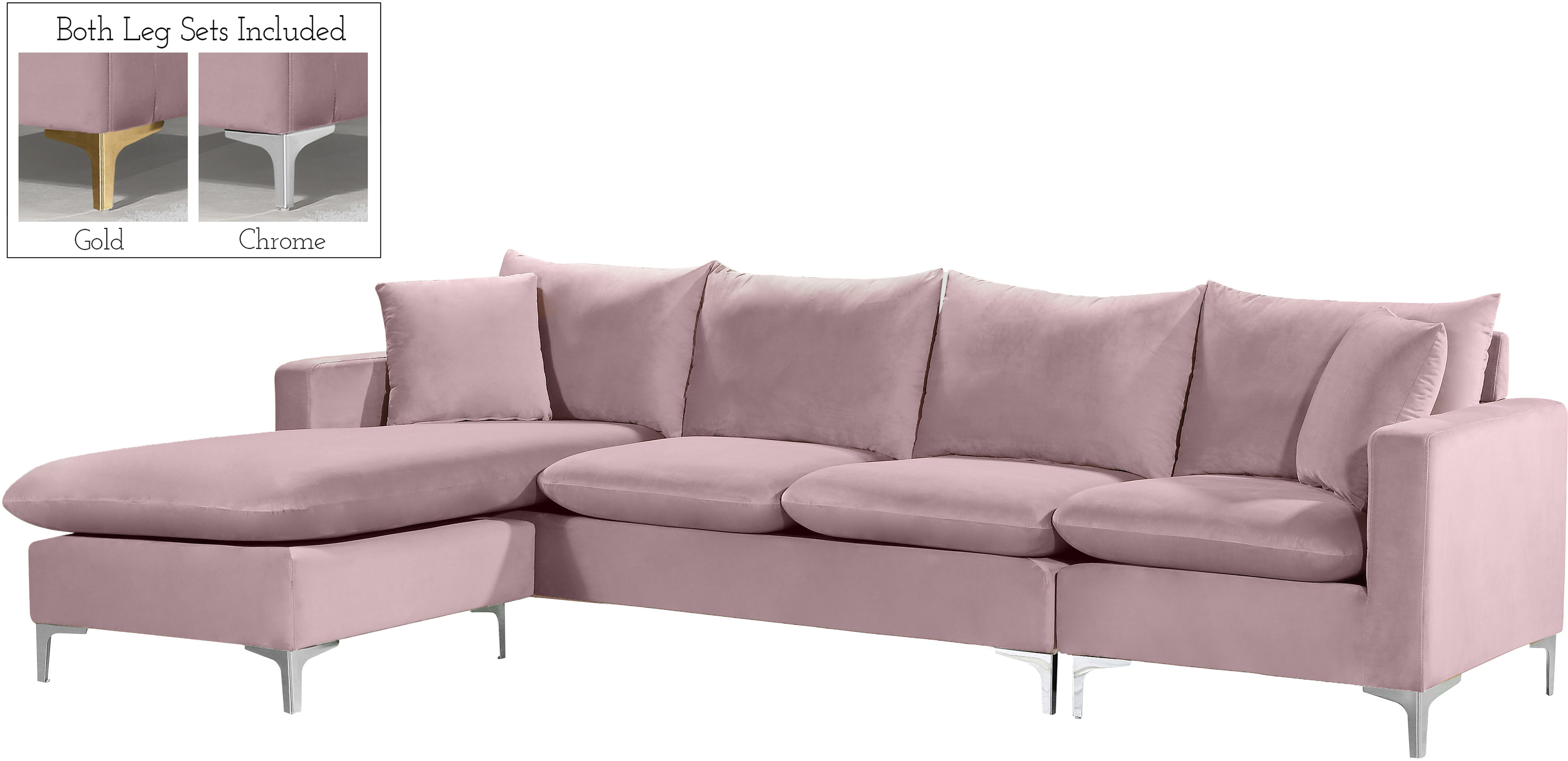 Naomi - 2 Piece. Reversible Sectional - Pink