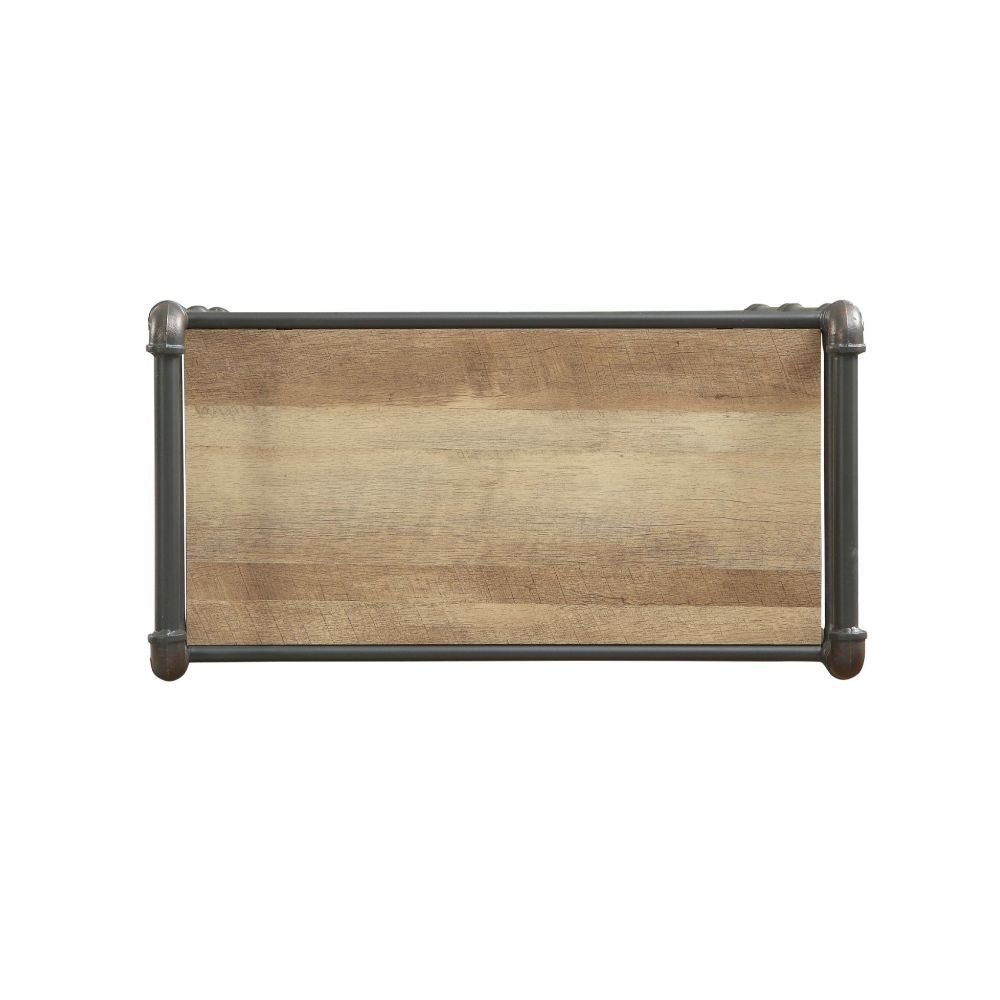 Itzel - 36" Bookshelf - Antique Oak & Sandy Gray, dark gray, view 3