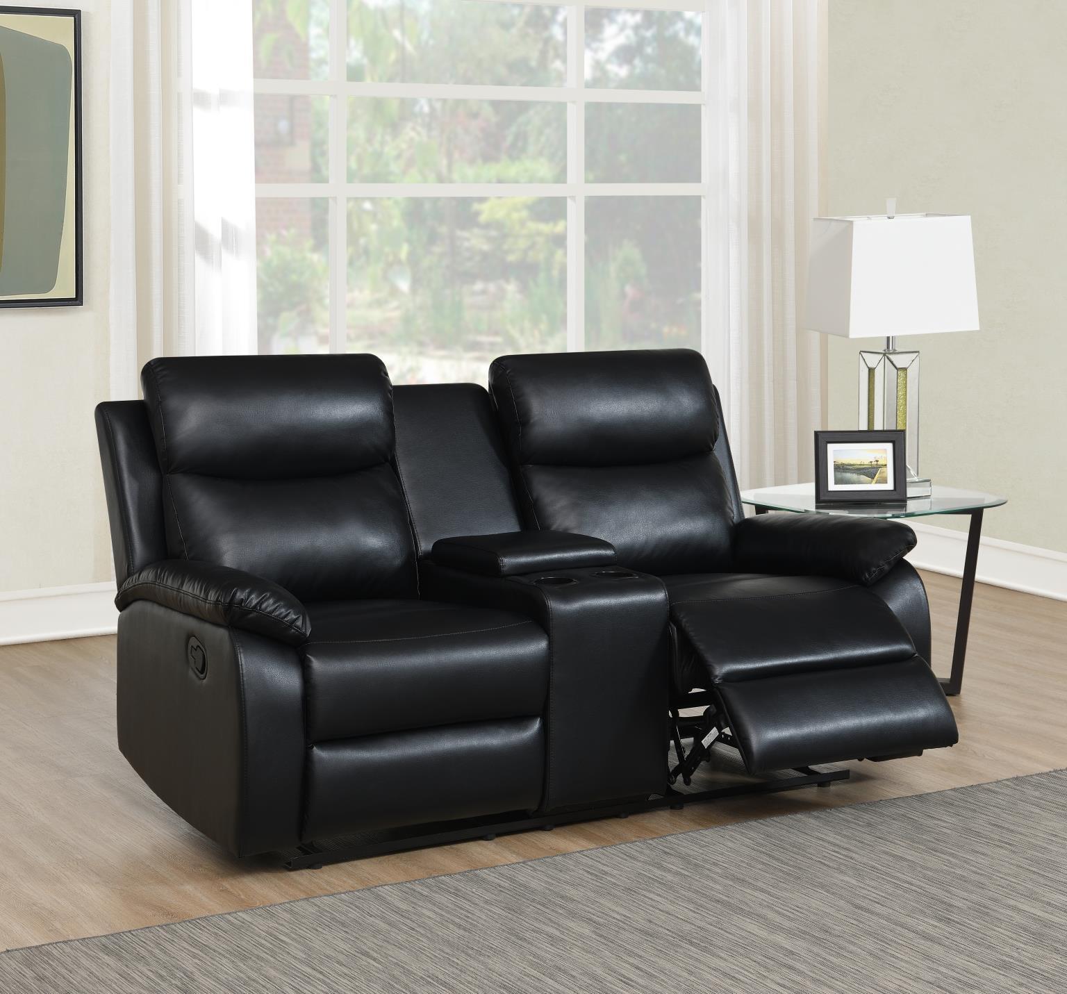 U184 - 2 Piece Living Room Set (Motion Sofa & Motion Loveseat) - Black